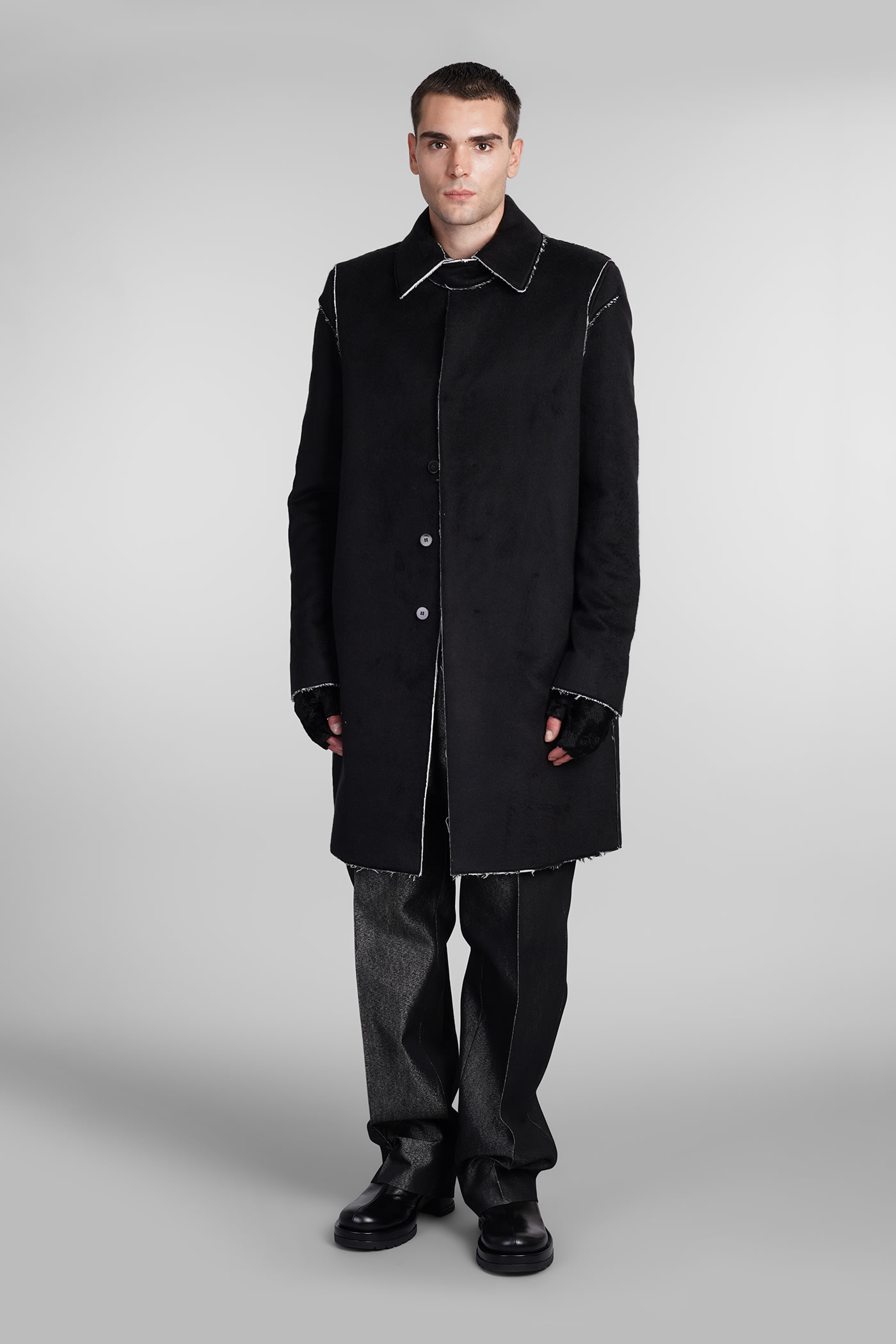 Shop Sapio N23 Coat In Black Silk