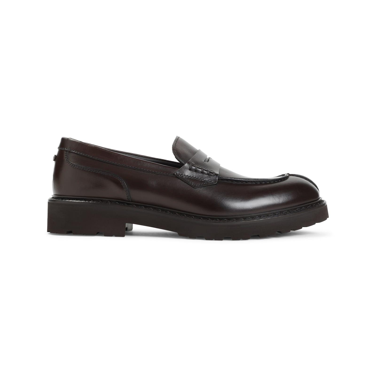 Canali Brown Leather College With Pennypack And Eva Sole Loafers In Brown