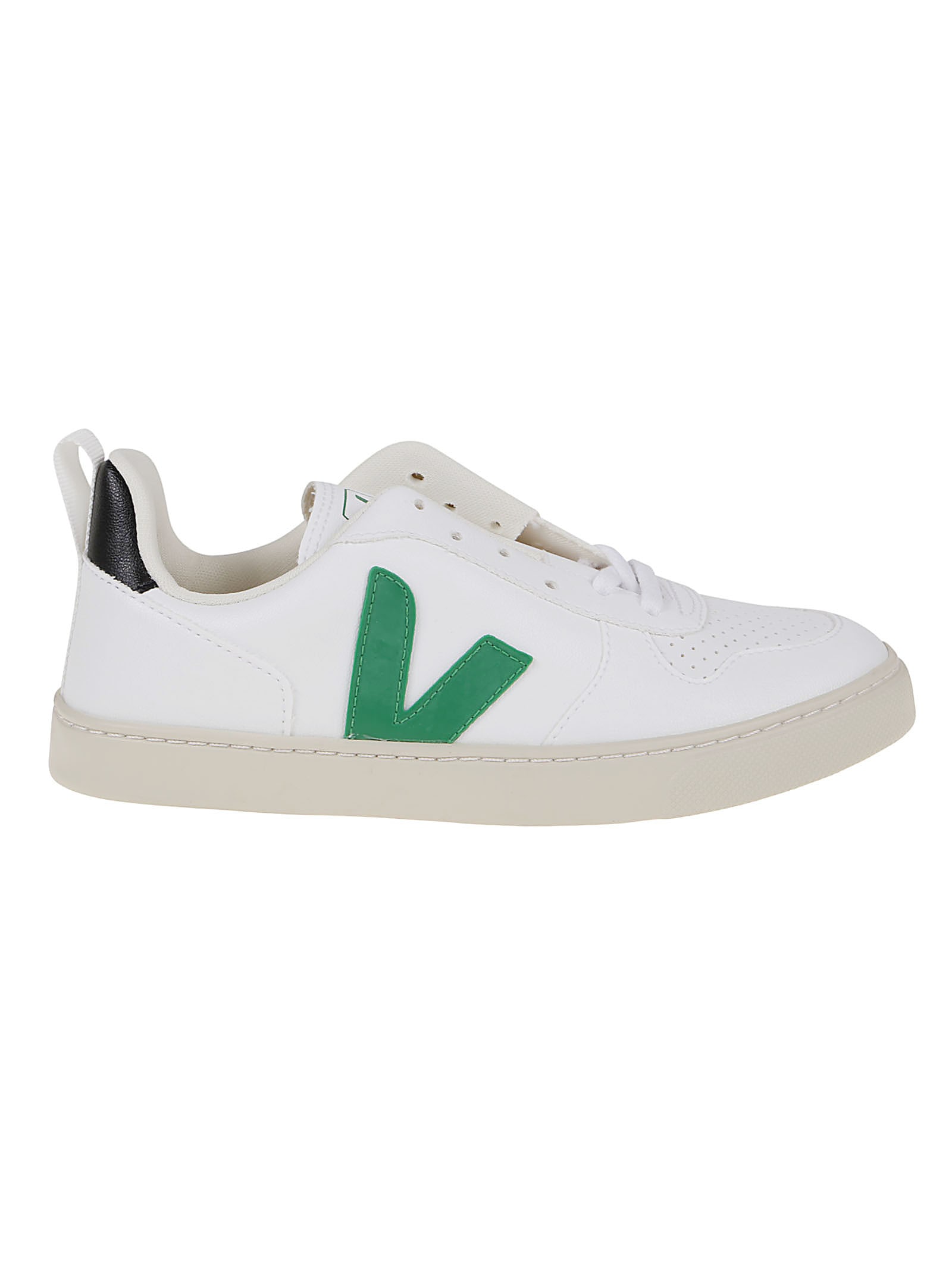 Veja Teen Low-top Lace-up Sneakers In White Emeraude Black