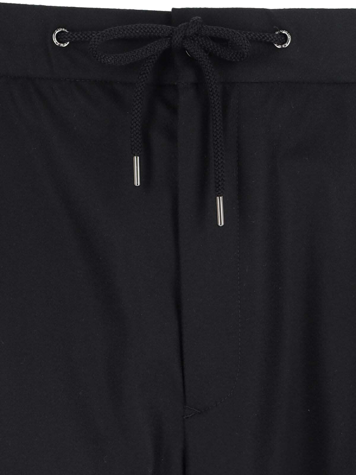 Giorgio Armani Trousers Featuring Elastic Waistband And Pockets In Black