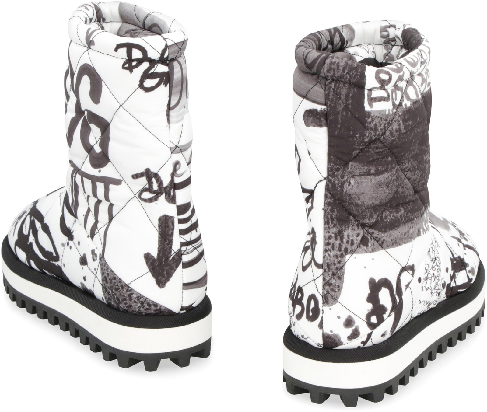 Shop Dolce & Gabbana Printed Nylon Boots In Multicolor