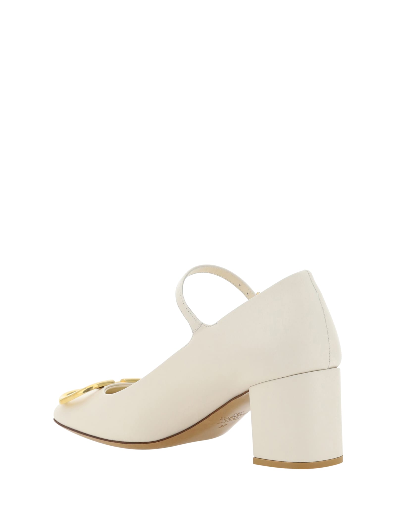 Shop Valentino Mary Jane Pumps In Light Ivory