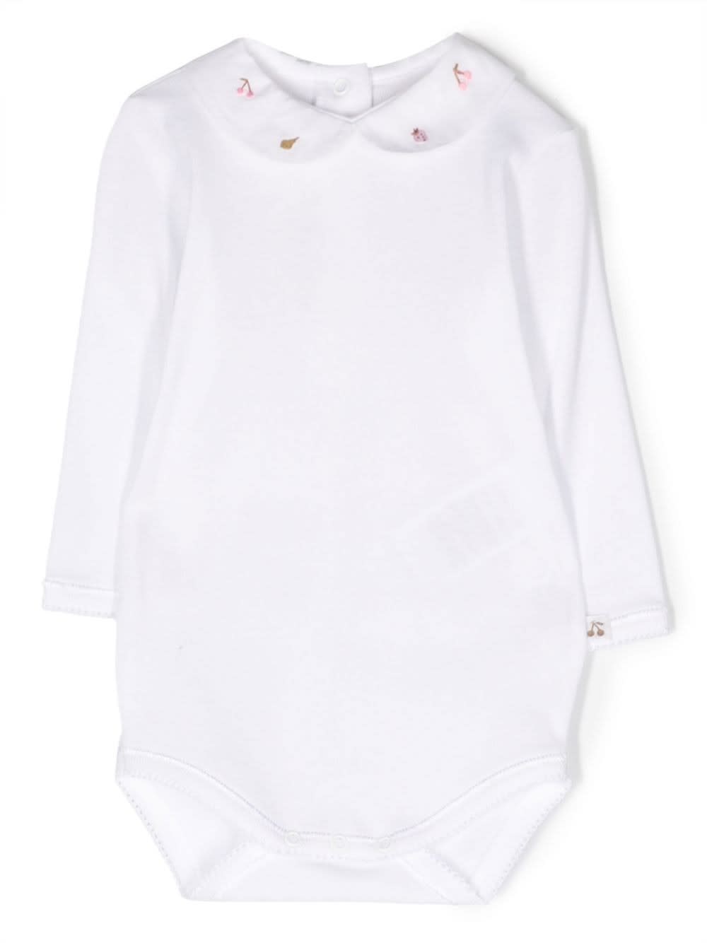 Bonpoint Embroidered-edge Cotton Body In Bianco