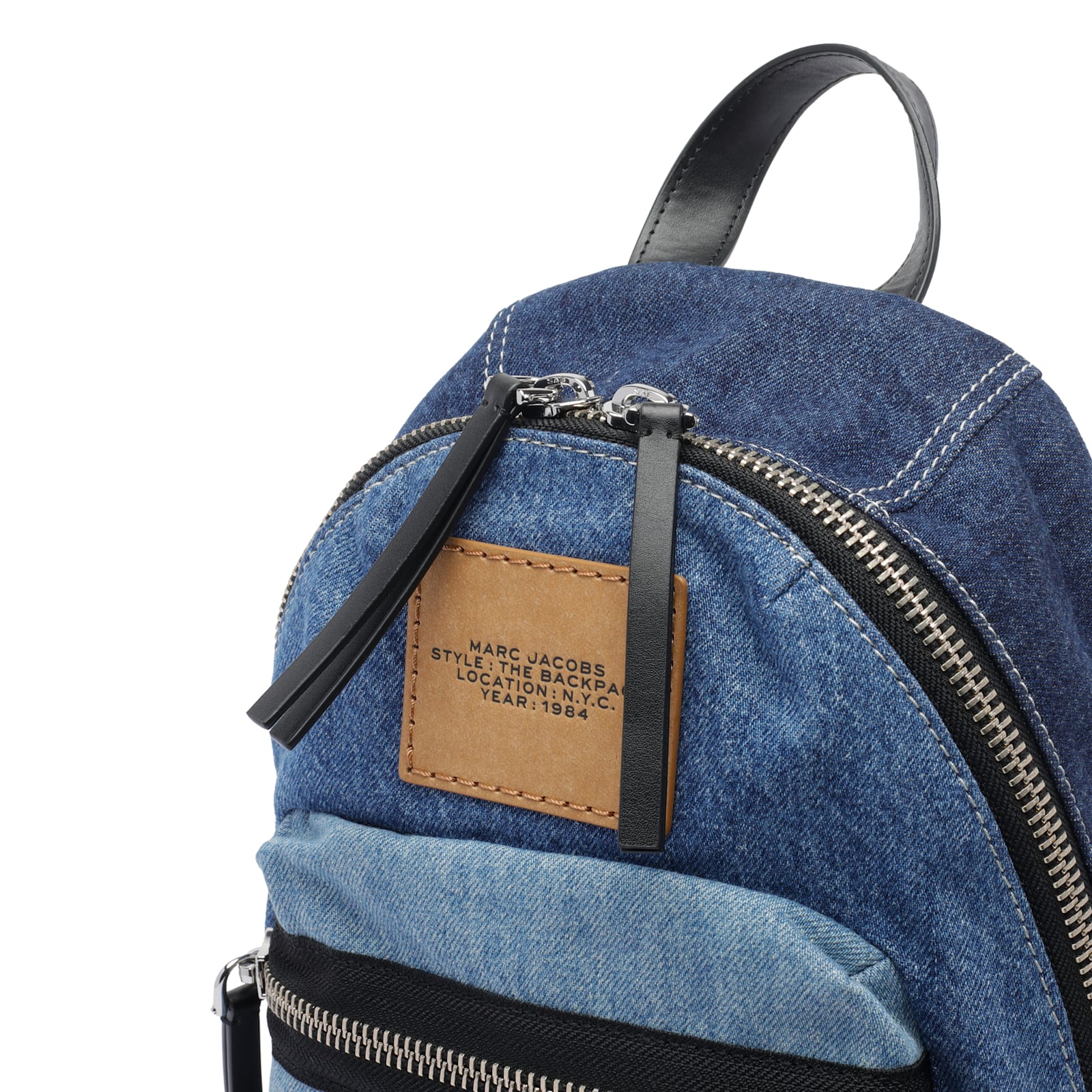 Marc Jacobs Women The Biker Colorblock Denim Medium Backpack In Blue