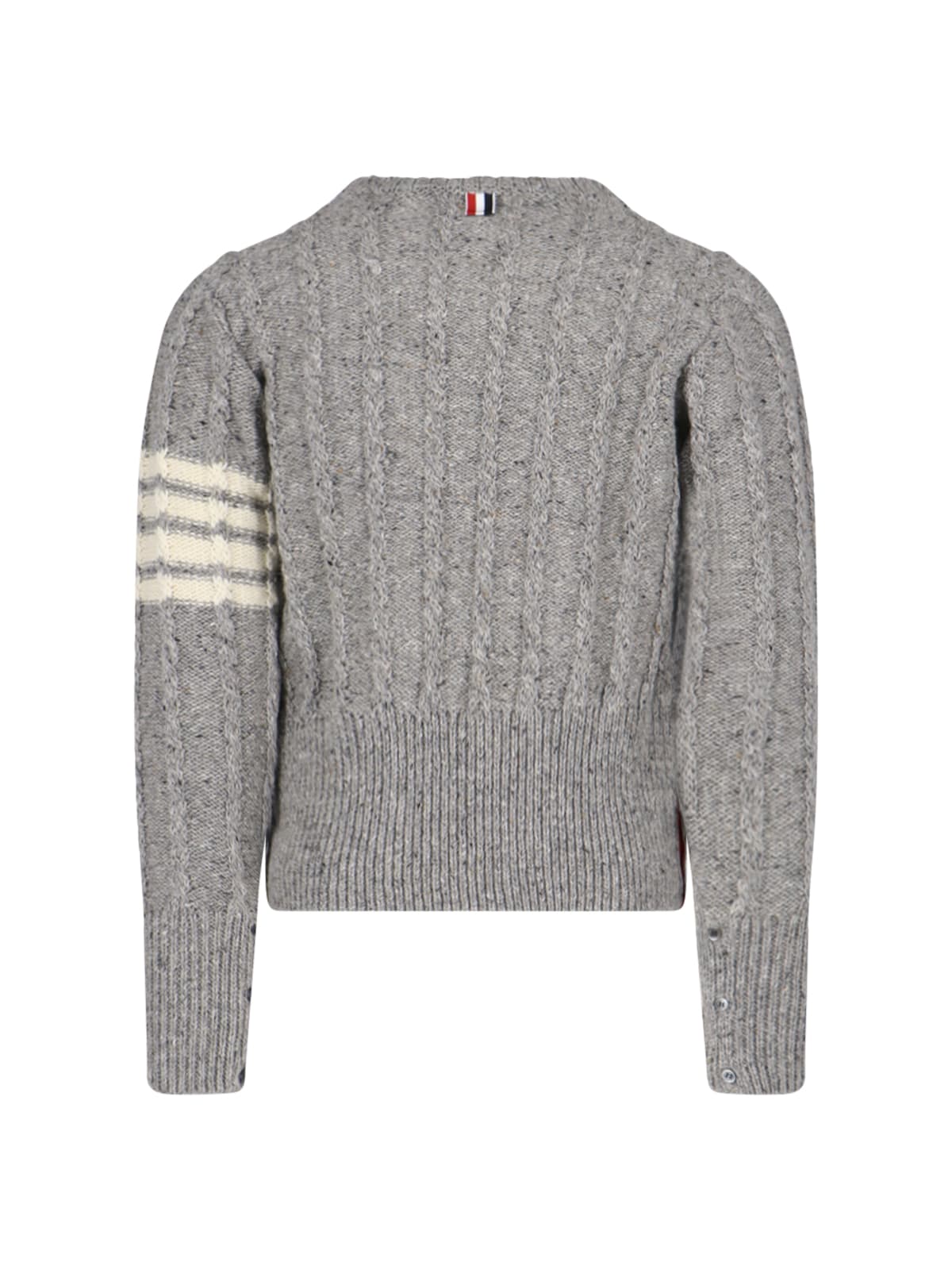Shop Thom Browne Braided Detail Sweater In Grey
