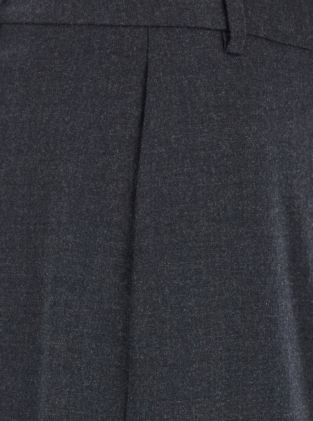 Theory Midi Grey Skirt With Slit In Wool Blend Woman In Grey