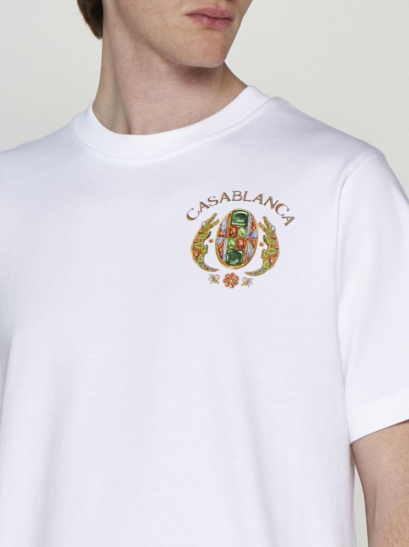 Shop Casablanca Joyaux Dafrique Tennis Club Cotton T-shirt In White