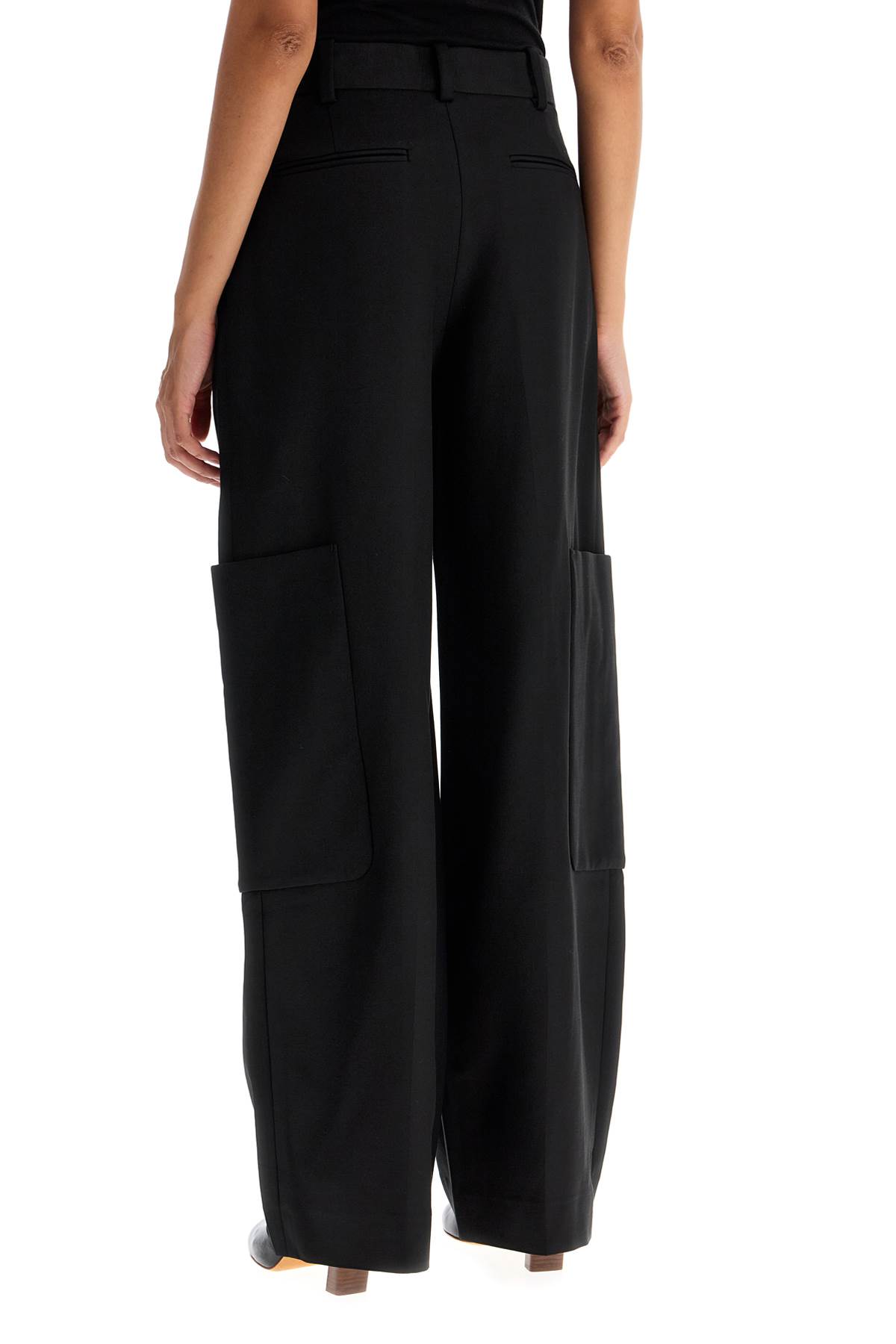 Khaite Wide Leg Pants In Black