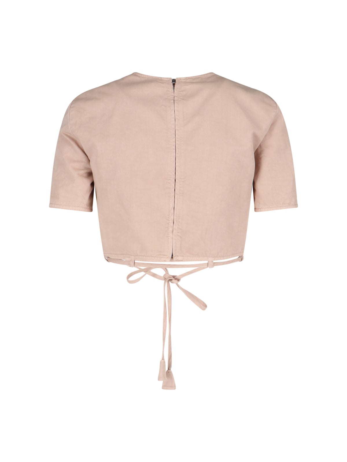Gucci Sleeve Tie Cropped Top In Pink