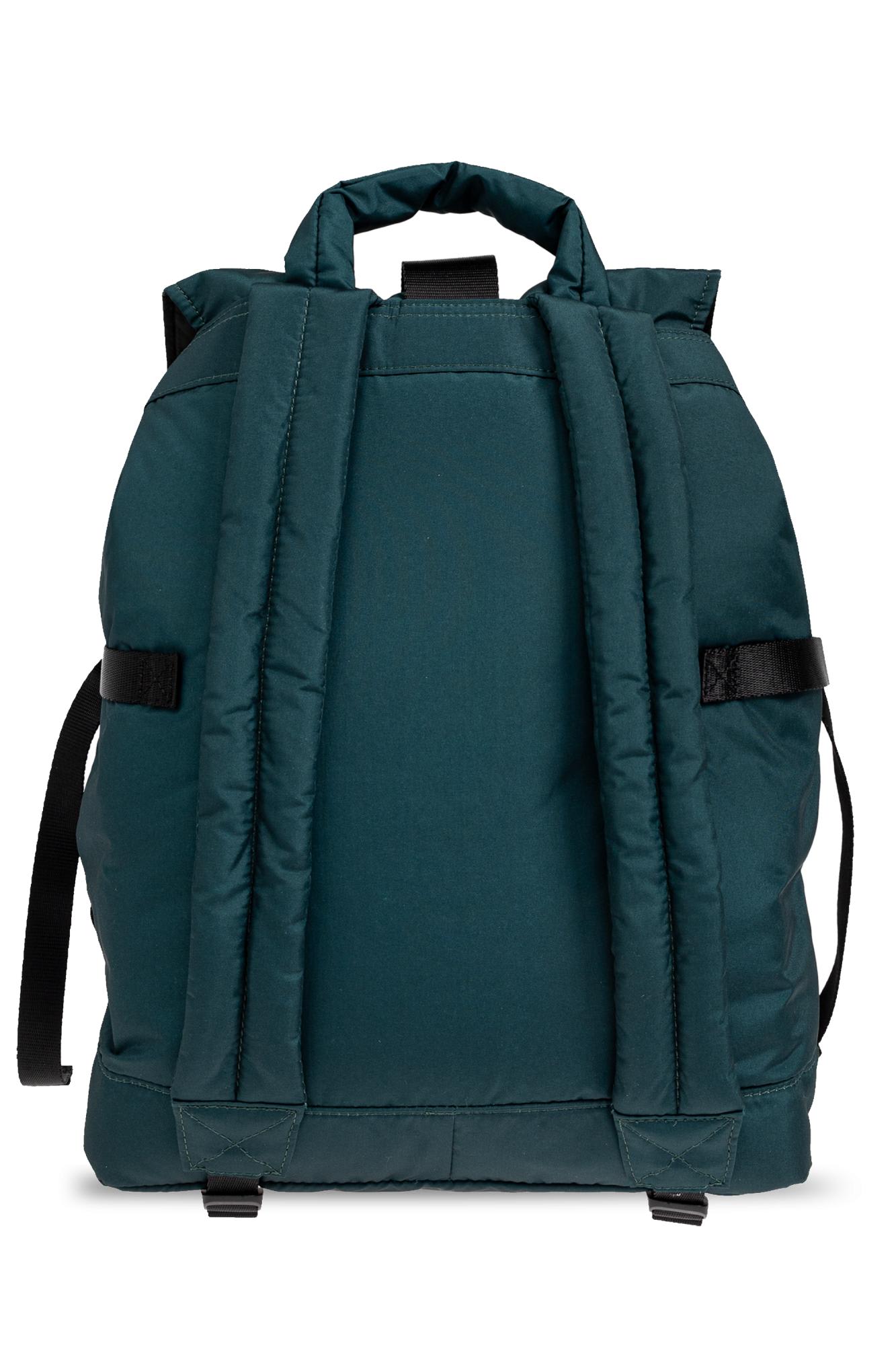 Shop Ganni Backpack With Logo In Verde