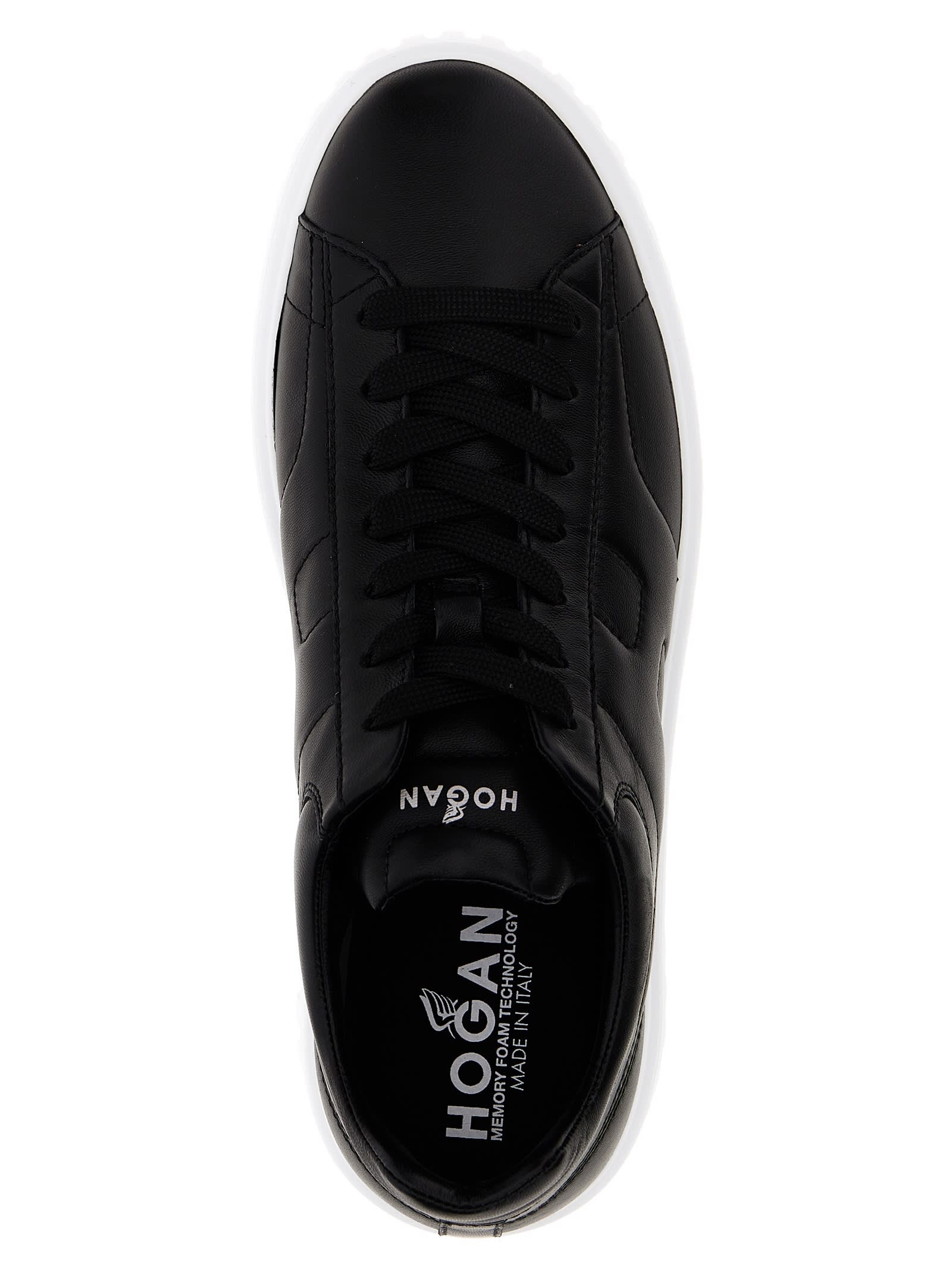 Shop Hogan H-stripes Sneakers In Black