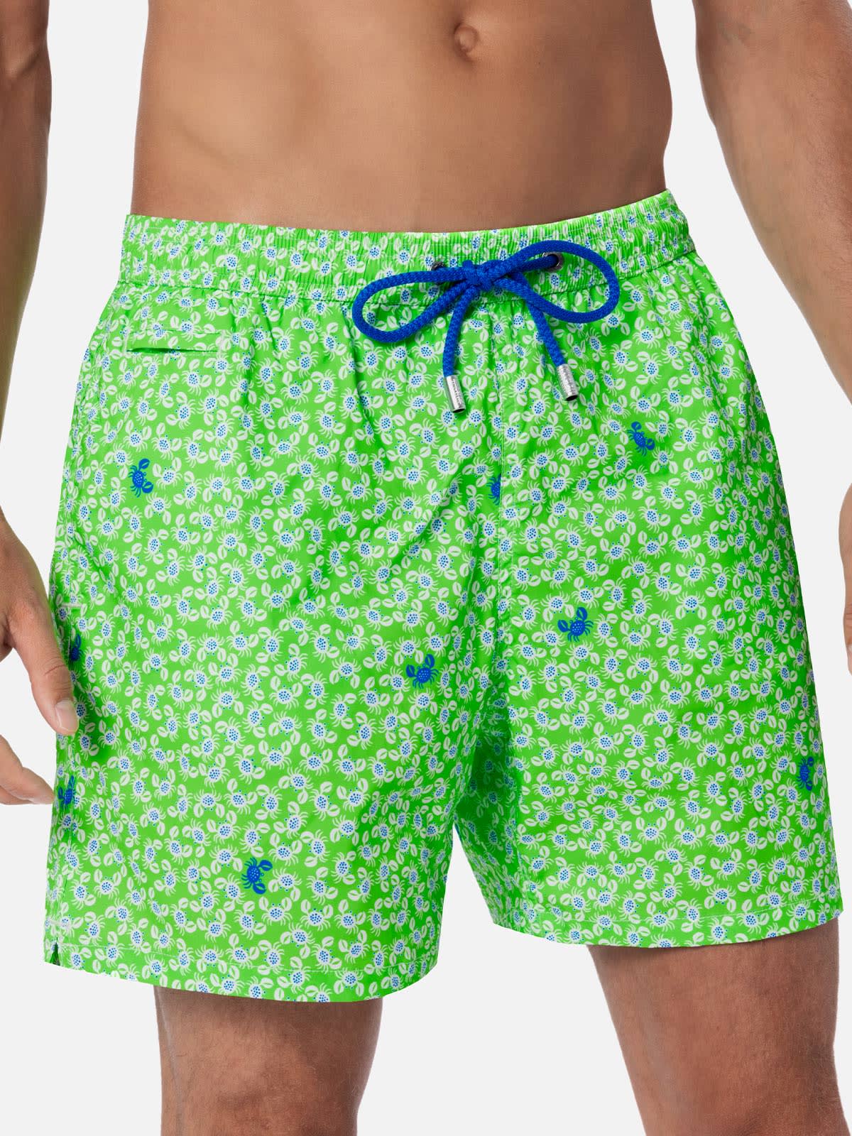 MC2 SAINT BARTH COMFORT LIGHT CLASSIC STRETCH SWIM SHORTS WITH CRABS PRINT