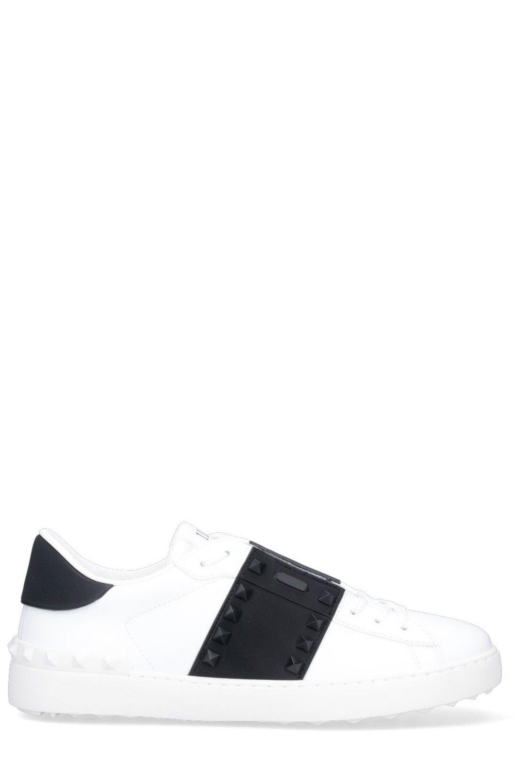 Valentino Garavani Rockstud Lace-up Sneakers In White