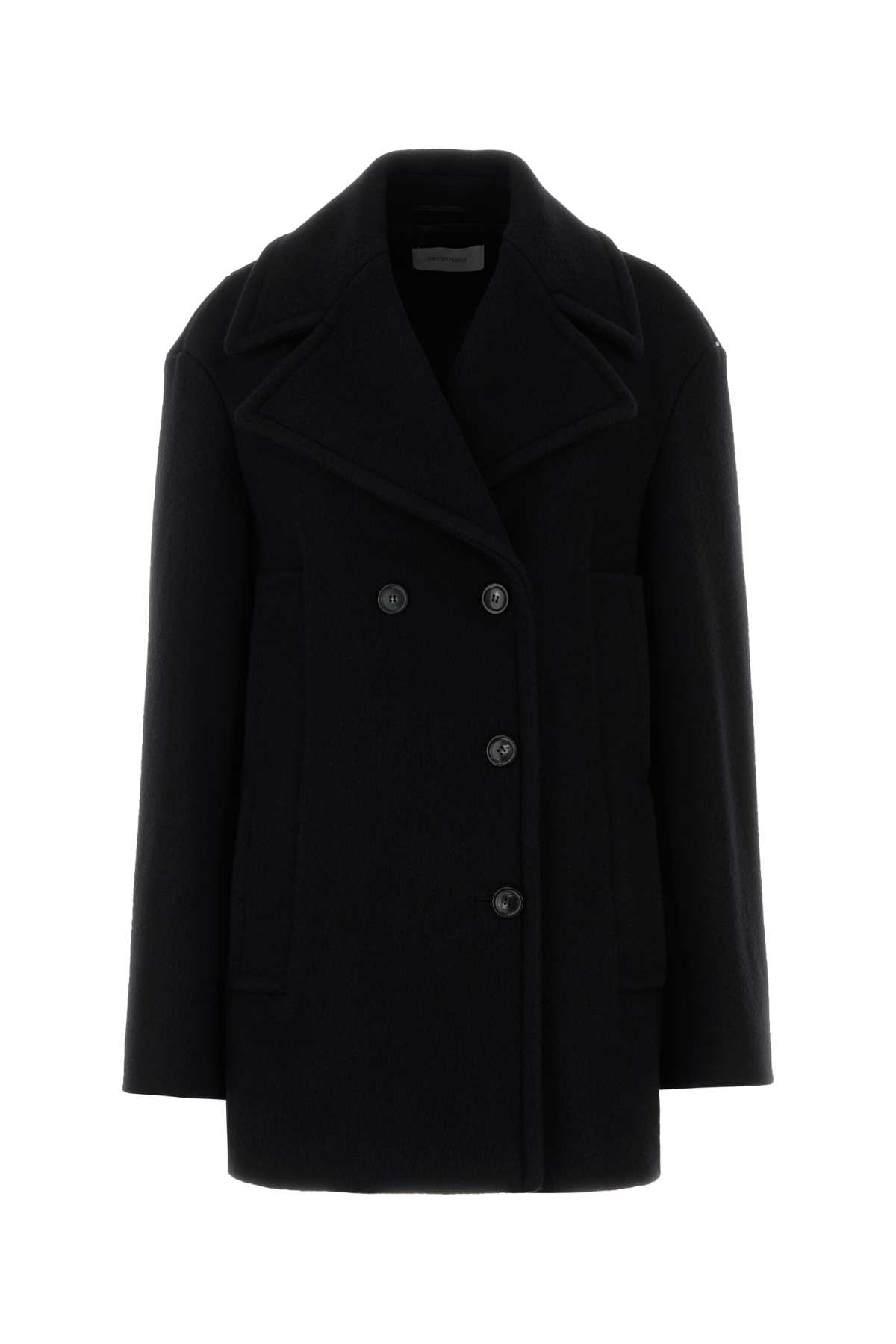 Sportmax Black Wool Tabella Coat In Black