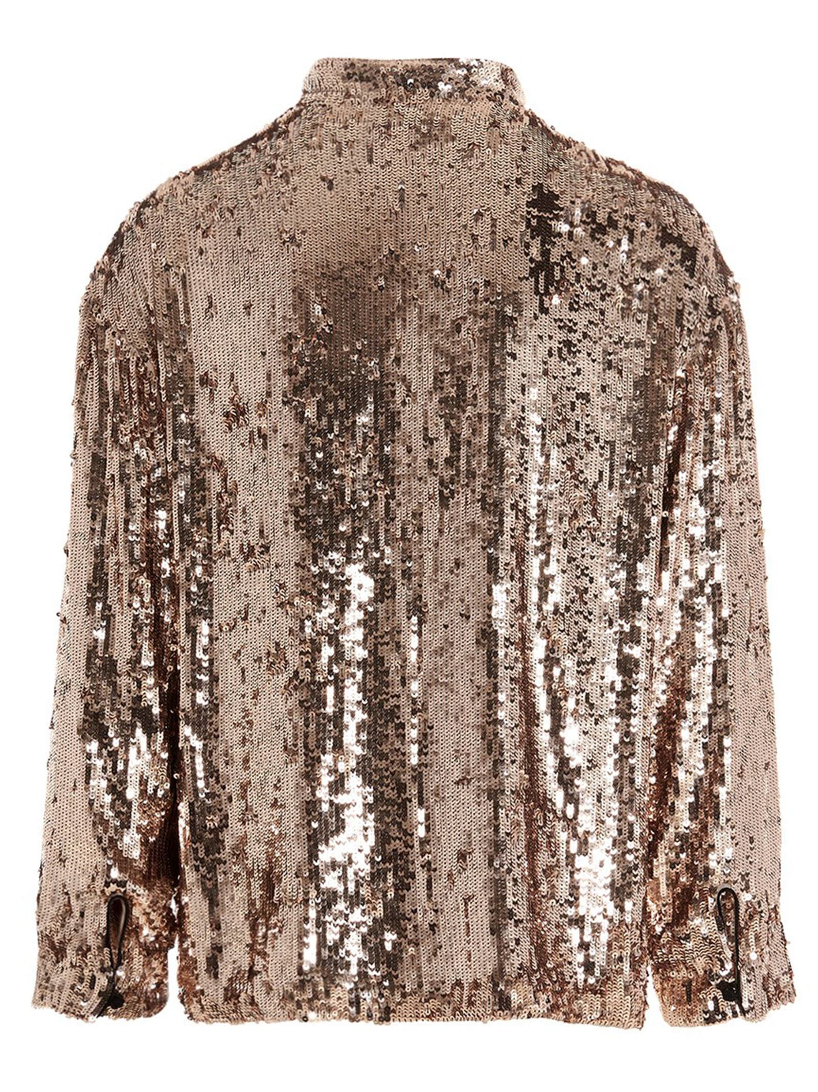 Gucci Sequin Shirt Shirt And Blouse Silver In Brown