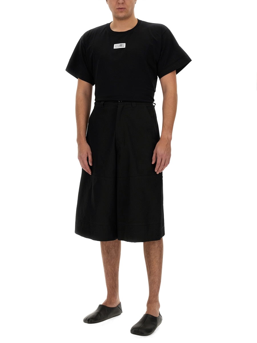 Shop Mm6 Maison Margiela Cotton Shorts In Black