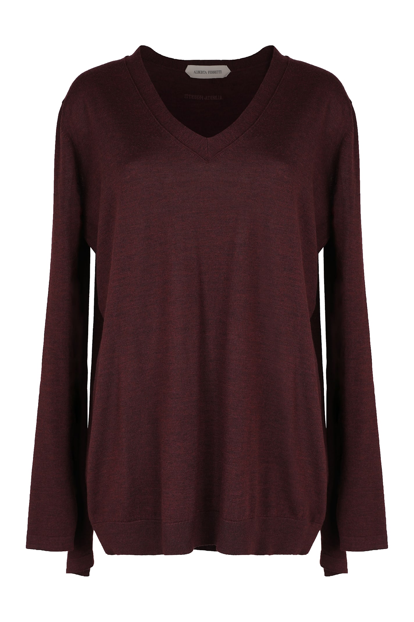 Alberta Ferretti Plum Shirt With Long Sleeves, Elegant And Versatile. In Brown