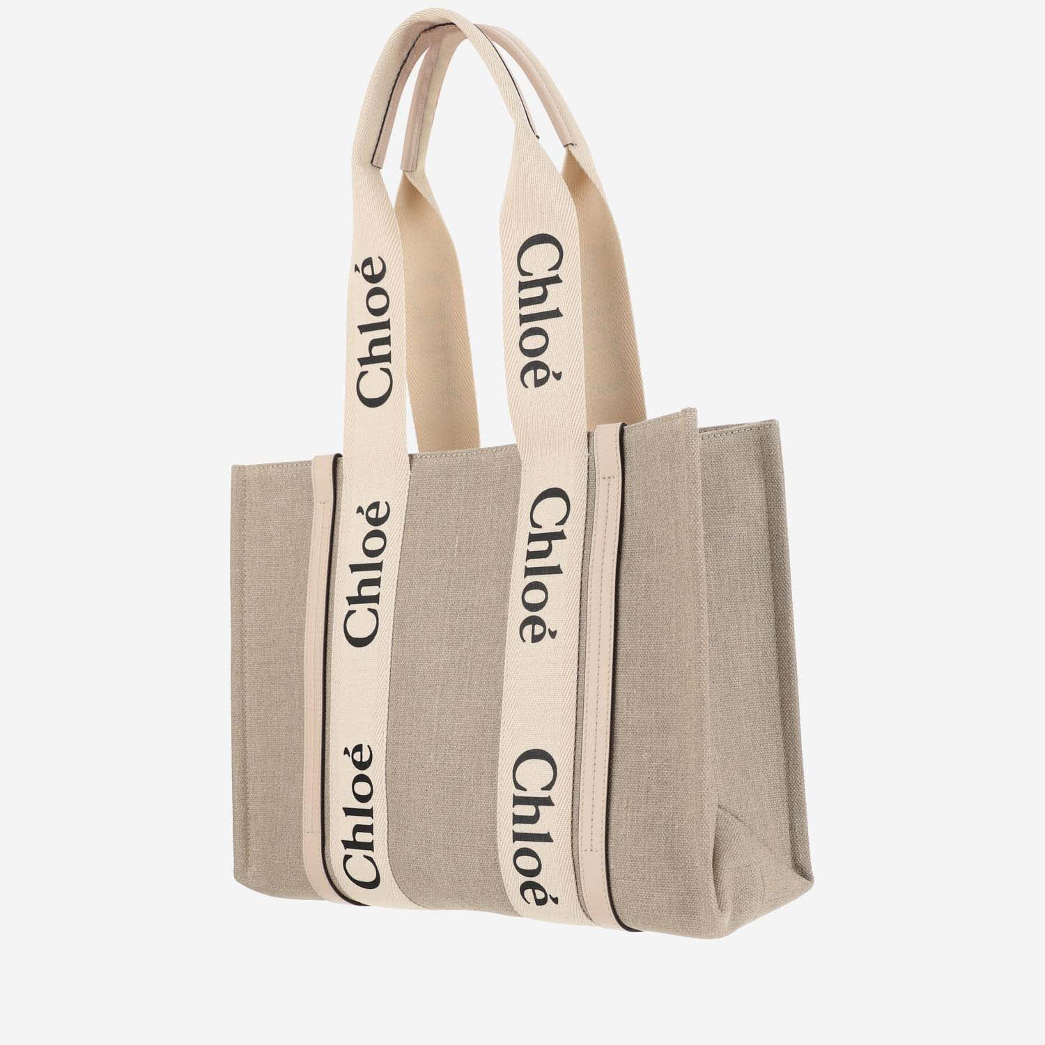 Shop Chloé Woody Medium Tote Bag In Beige