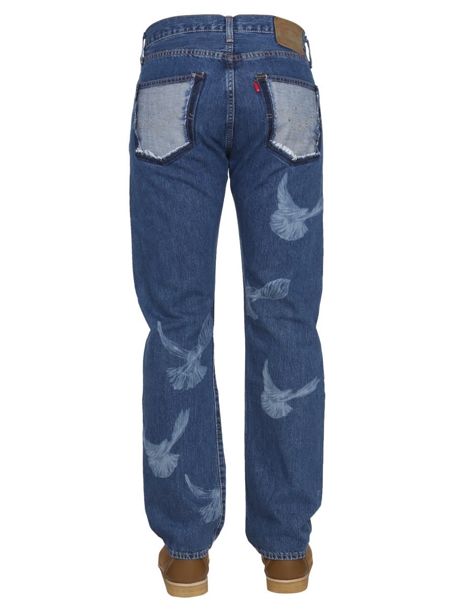 Levi's 3.paradis Straight Leg Printed Jeans 18cm L.32 In Denim