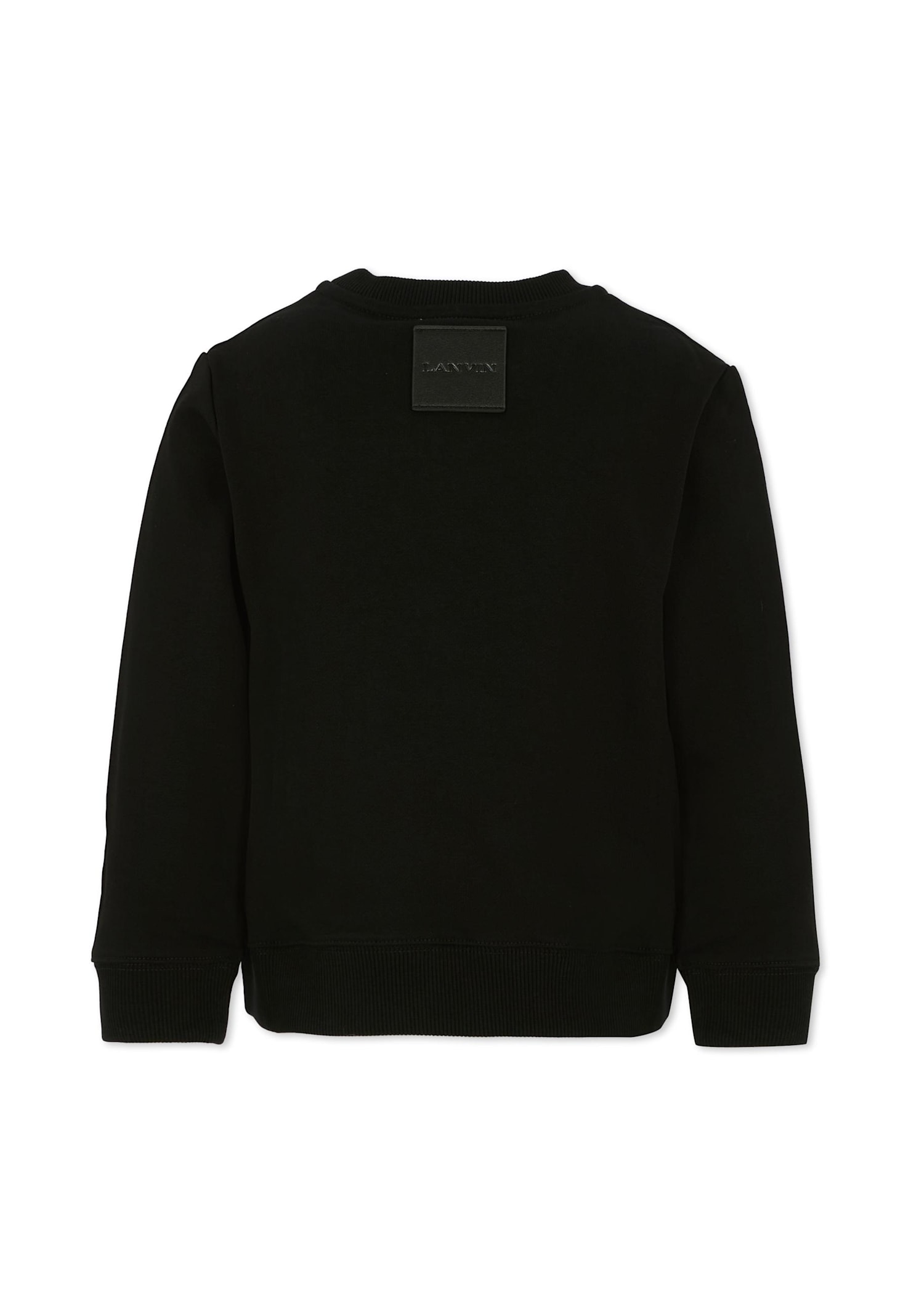 Lanvin Black Sweatshirt For Kids With Logo In Black