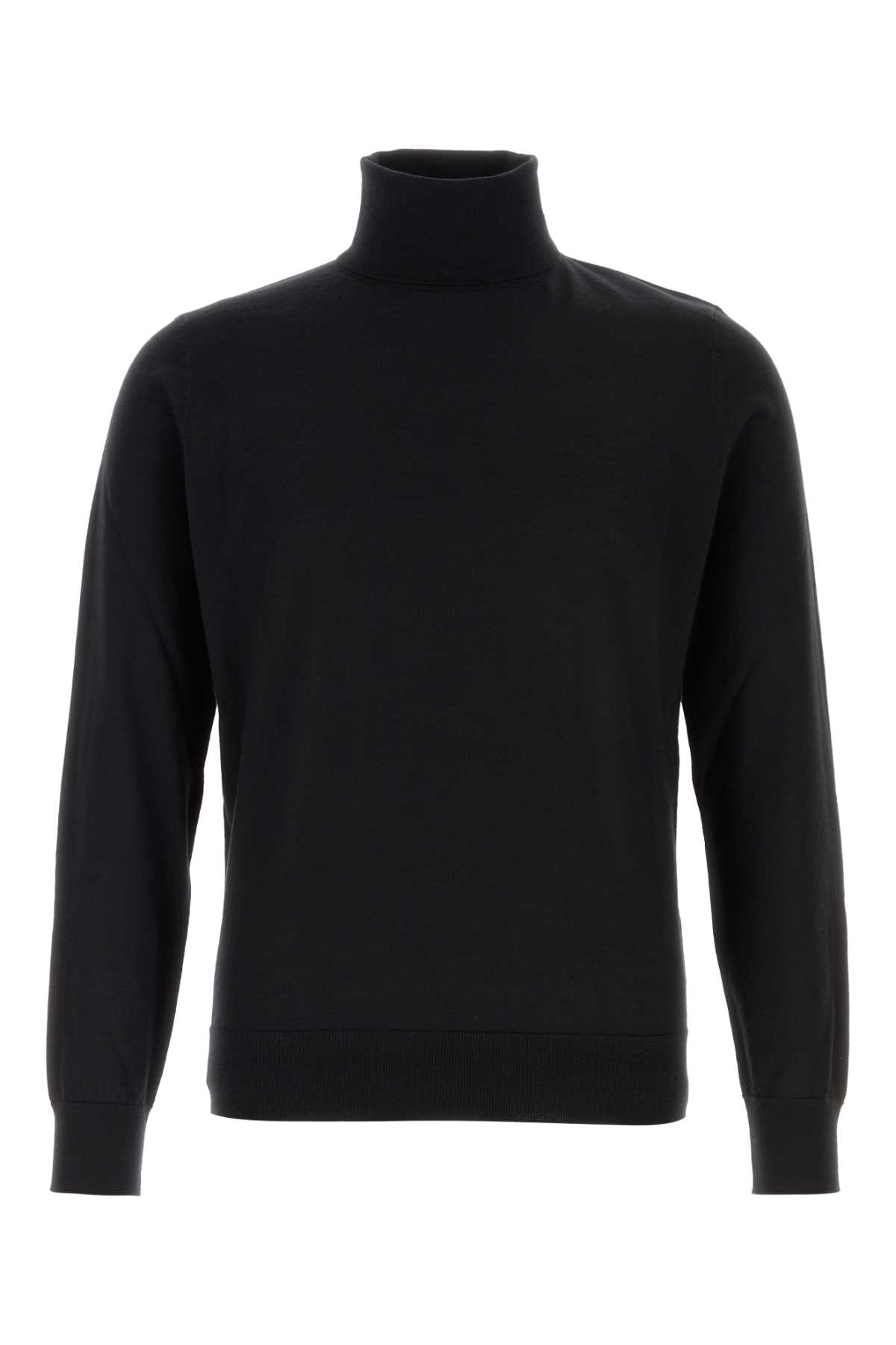Zegna Luxurious Cashmere-silk Roll-neck Sweater In Black