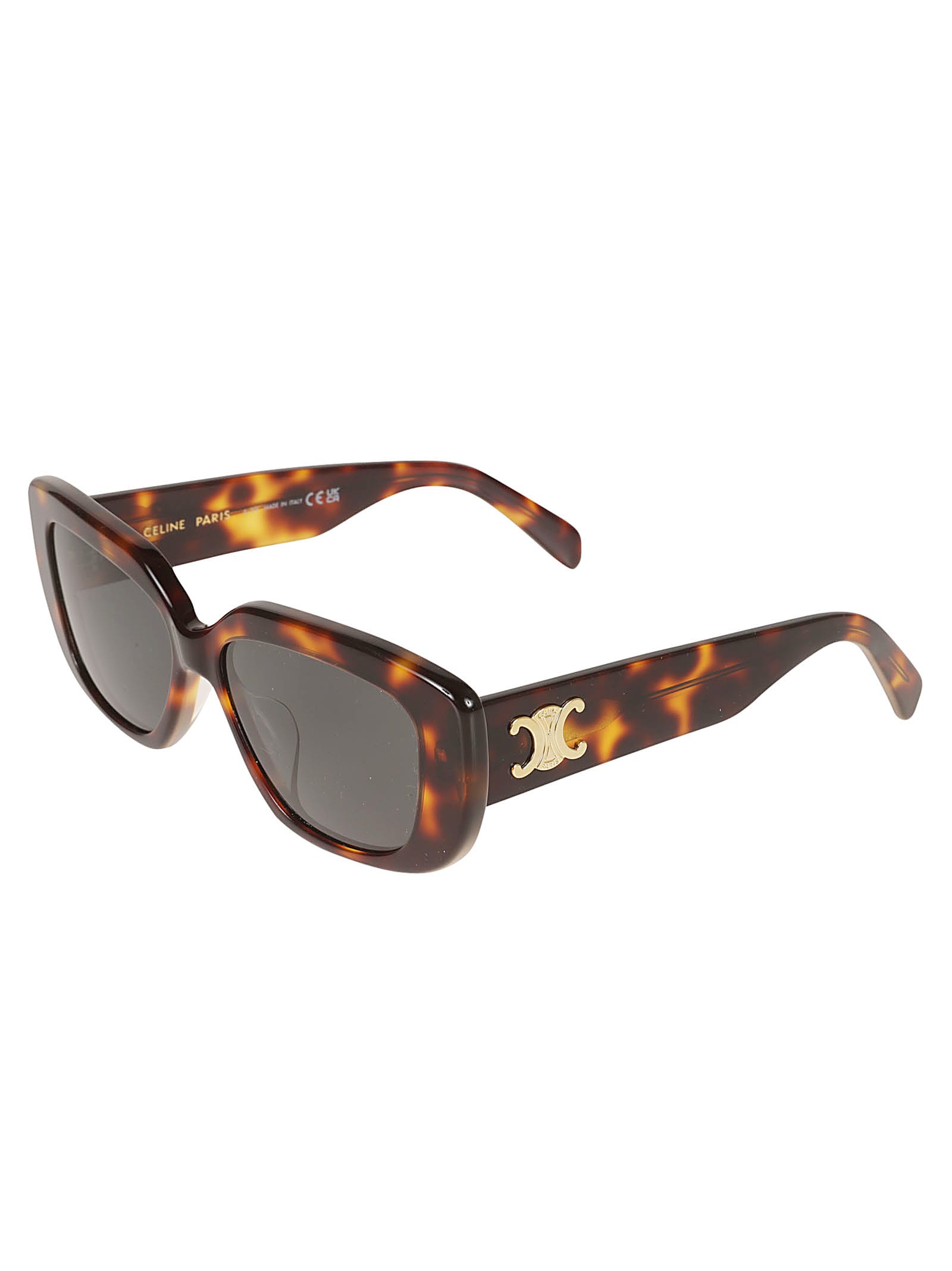 Shop Celine Rectangle Sunglasses In Brown