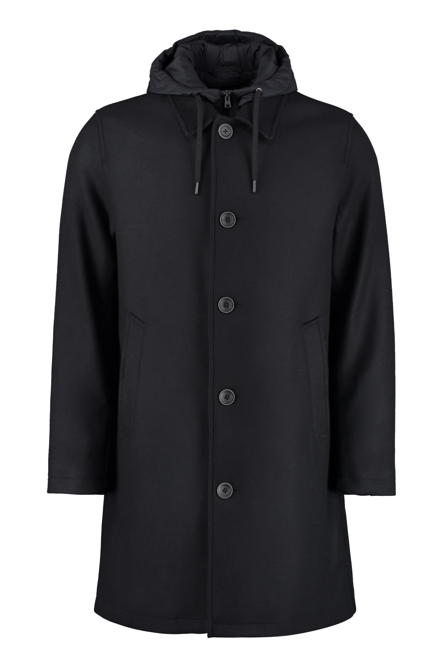 Herno Single-breasted Wool Coat