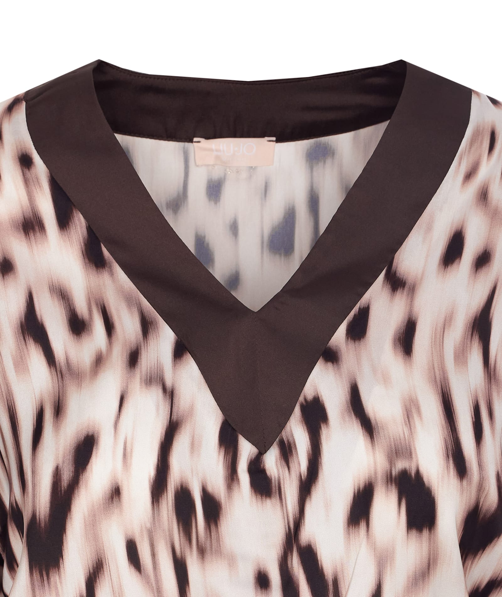 Liu •jo Animal Print V-neck Mini Dress In Multicolour