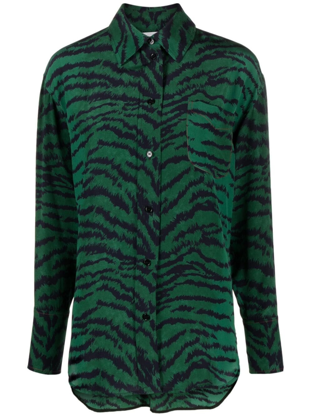 Shop Victoria Beckham Pijama Shirt In Green Navy