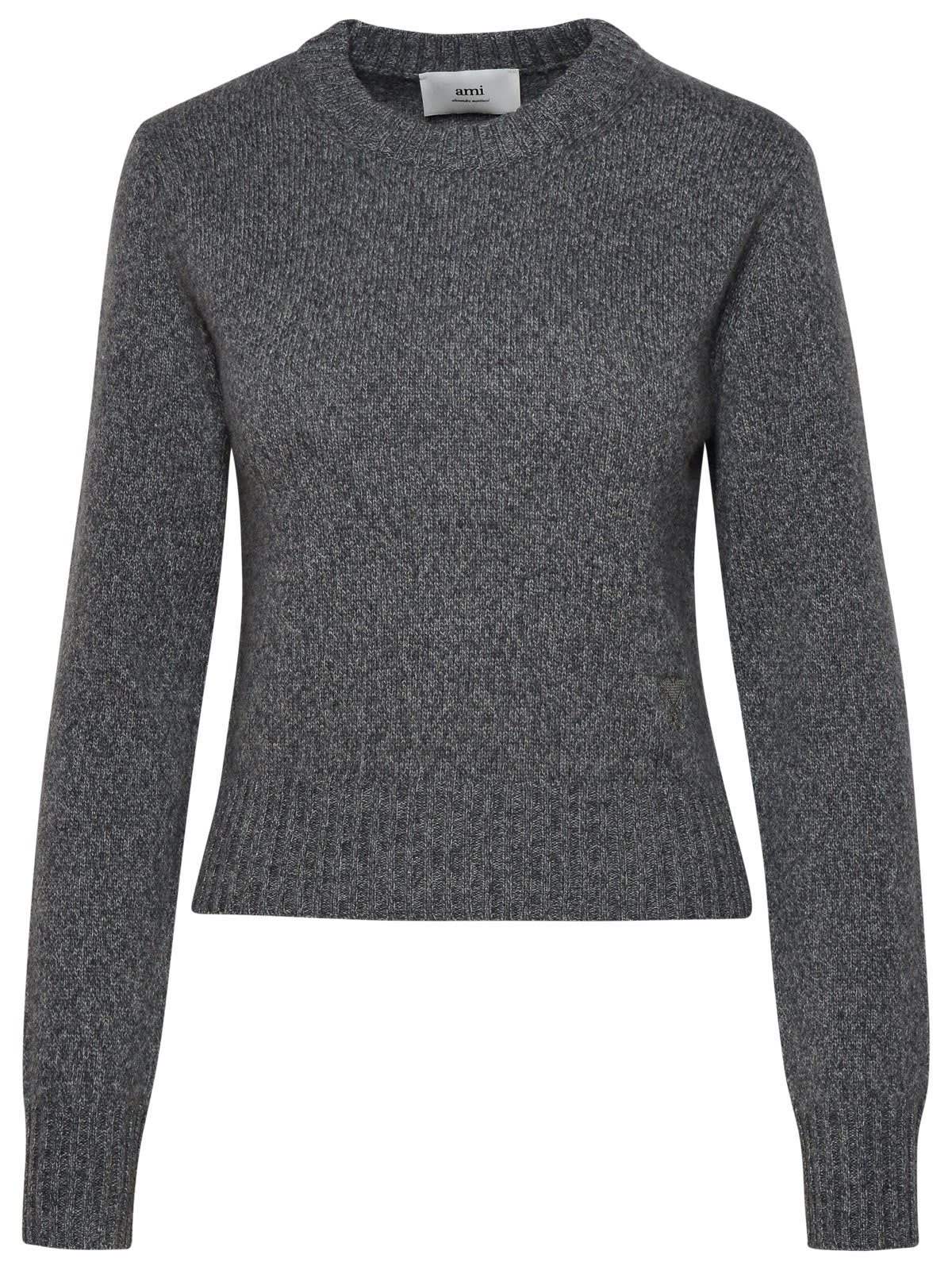 Shop Ami Alexandre Mattiussi Grey Cashmere Blend Sweater