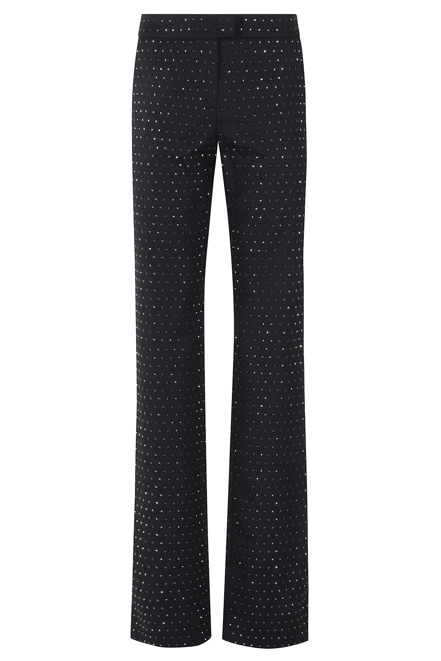 The Andamane Flared High Waist Trousers With Stud Embellishments In Black