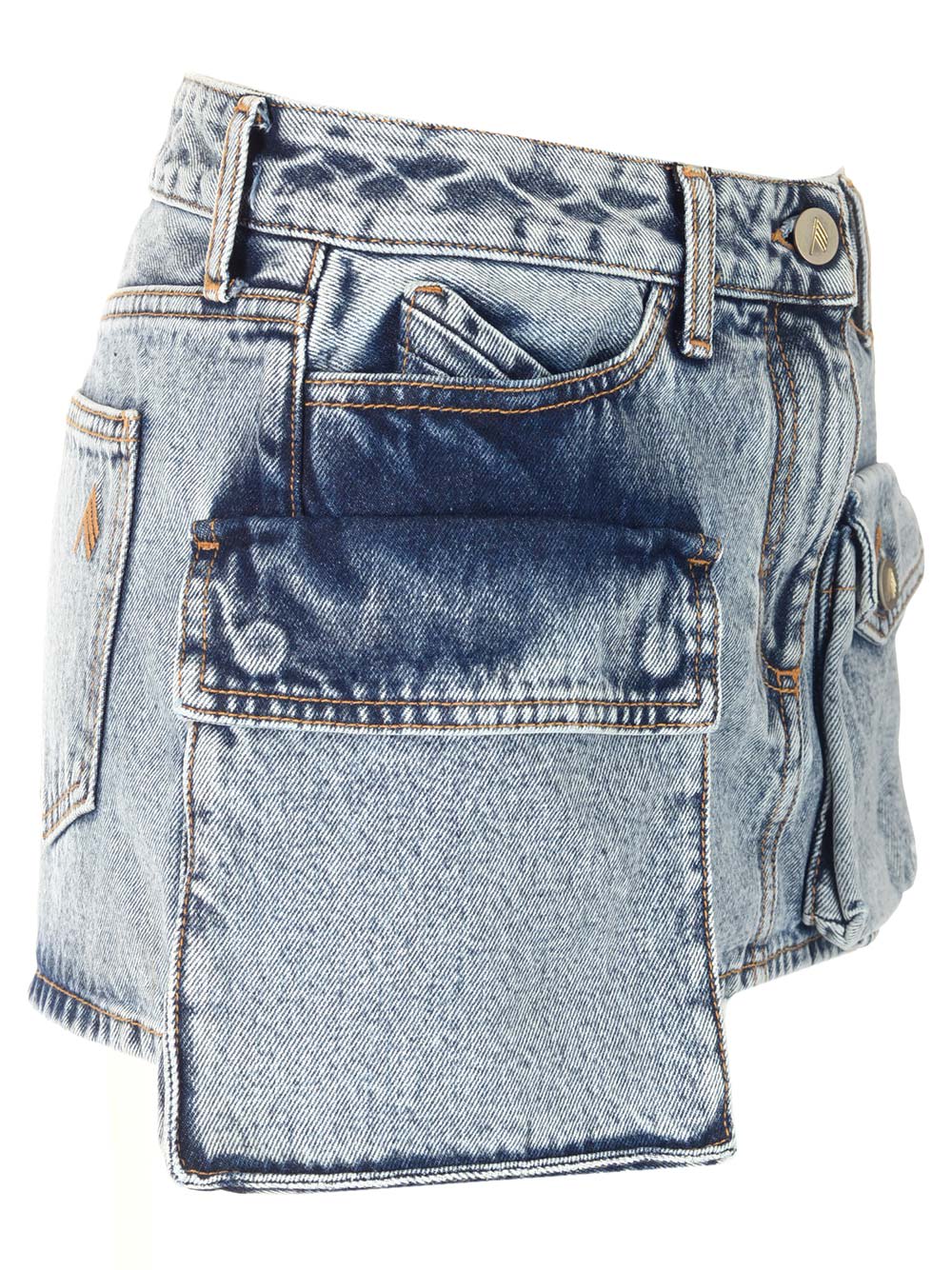 Shop Attico Fay Mini Skirt In Blue