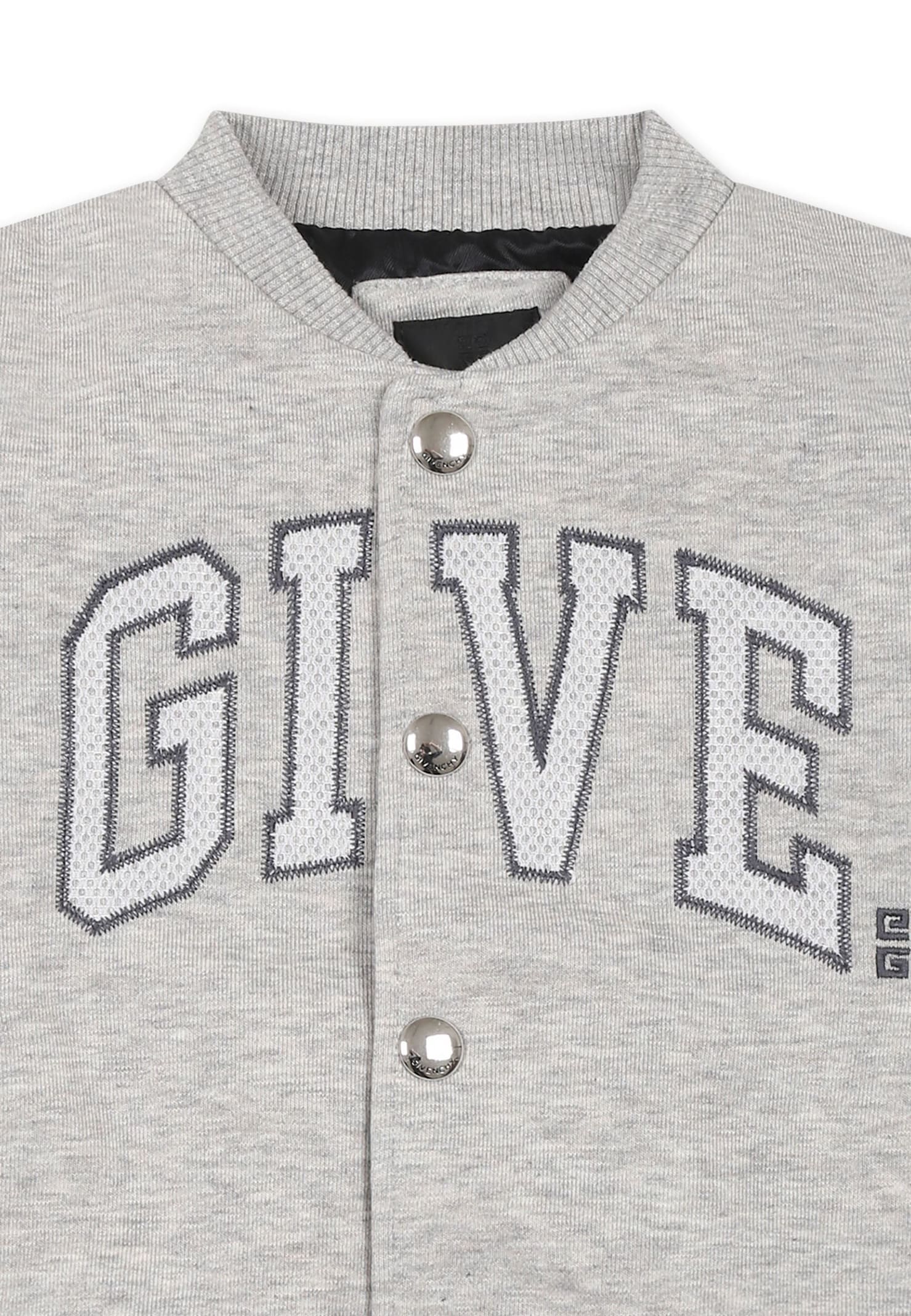 Givenchy Logo Cotton-blend Varsity Jacket In Grey