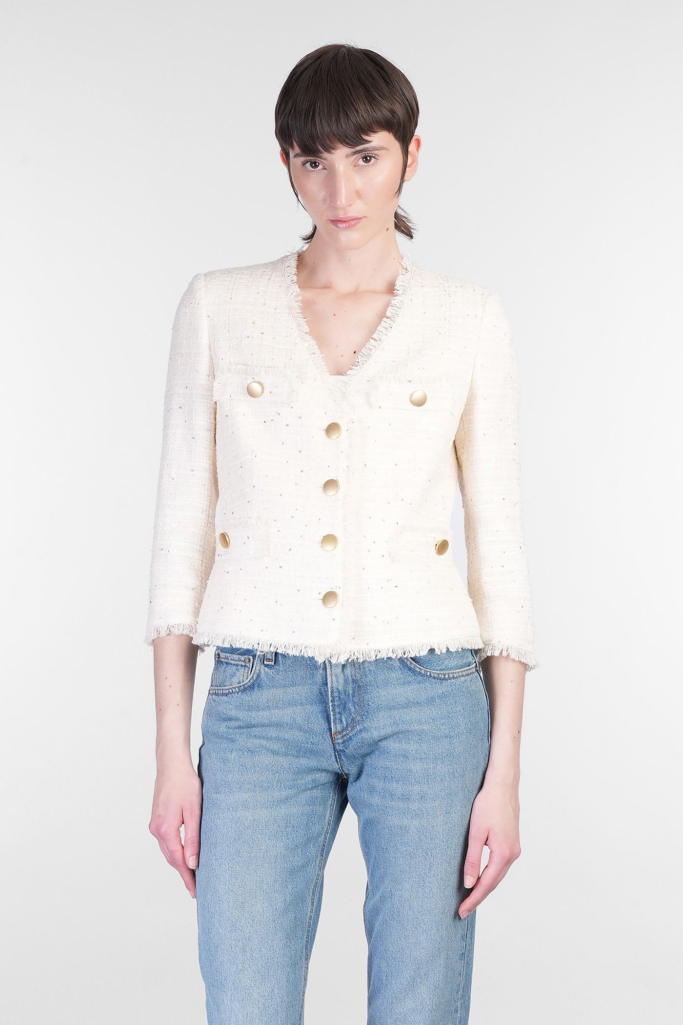 Tagliatore 0205 Dharma Casual Jacket In Beige Cotton