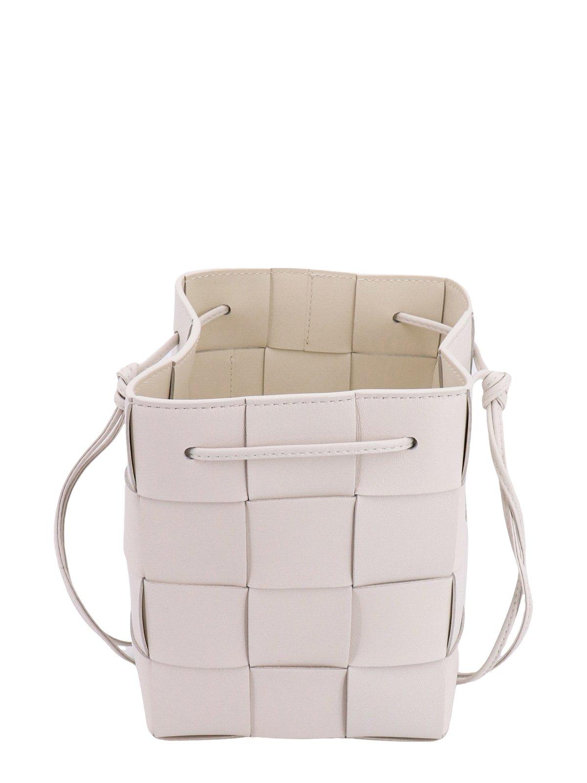 Shop Bottega Veneta Cassette Small Shoulder Bag In White