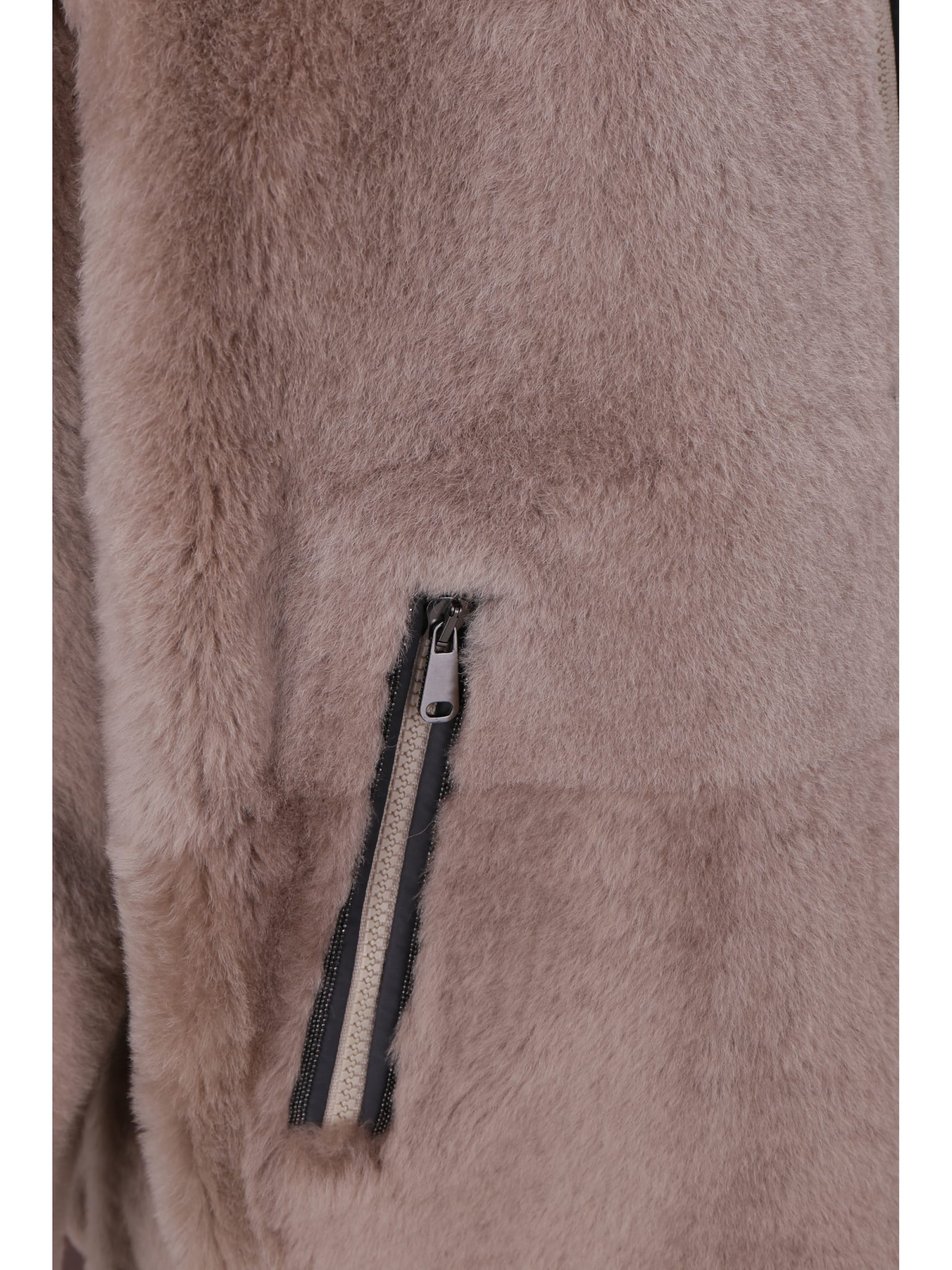 Shop Brunello Cucinelli Fur Over Jacket In Beige