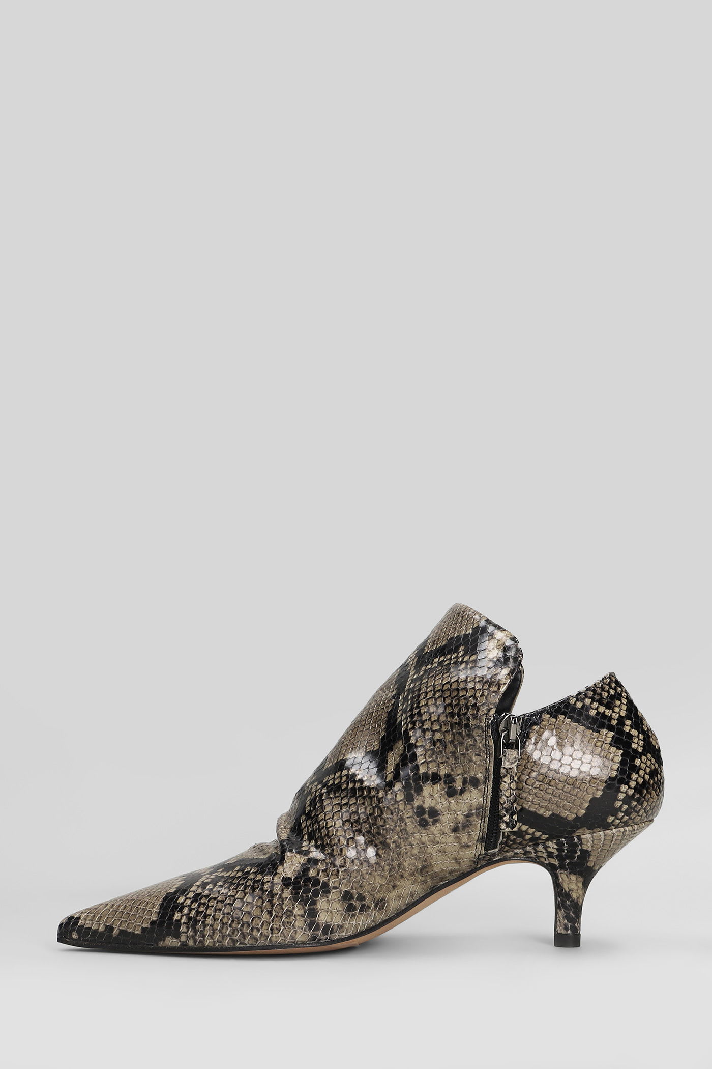The Seller High Heels Ankle Boots In Python Print Leather In Multi