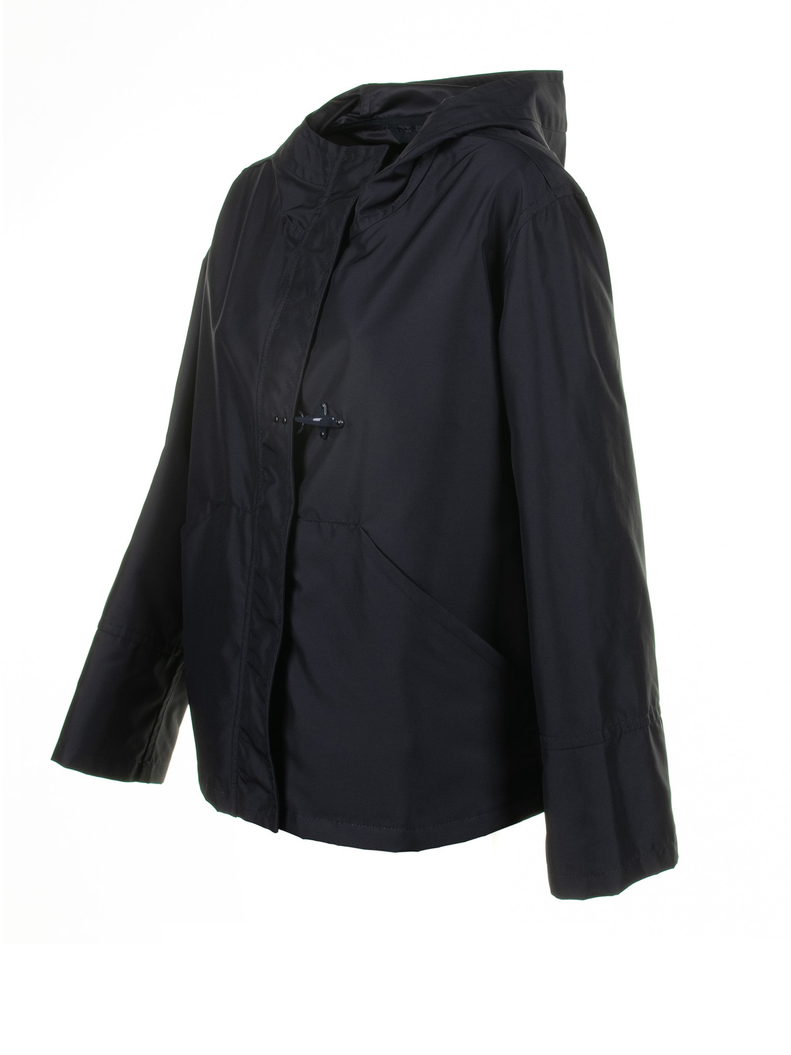 Shop Fay Black Trench Coat With Hood In Nero