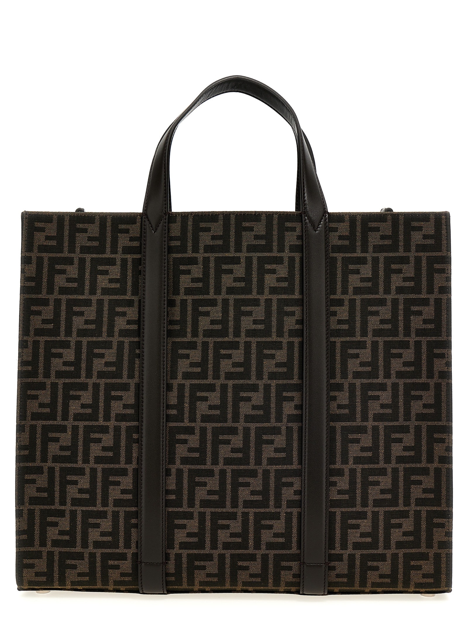 Shop Fendi Ff Shopping Bag In Brown