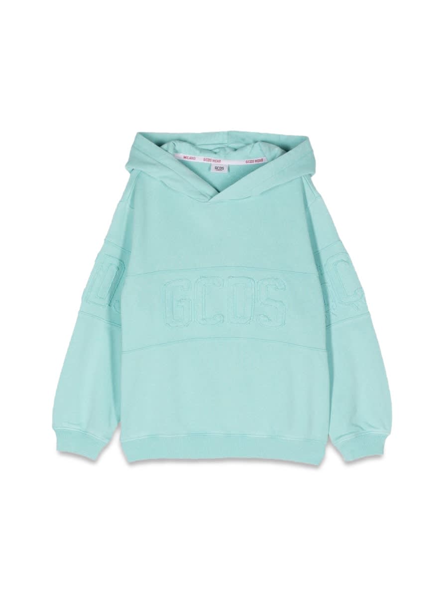 Gcds Kids' Logo Hoodie In Charcoal