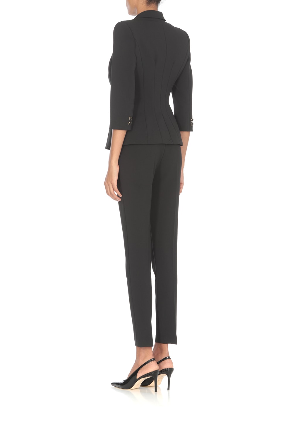 Elisabetta Franchi Crepe Blazer In Black