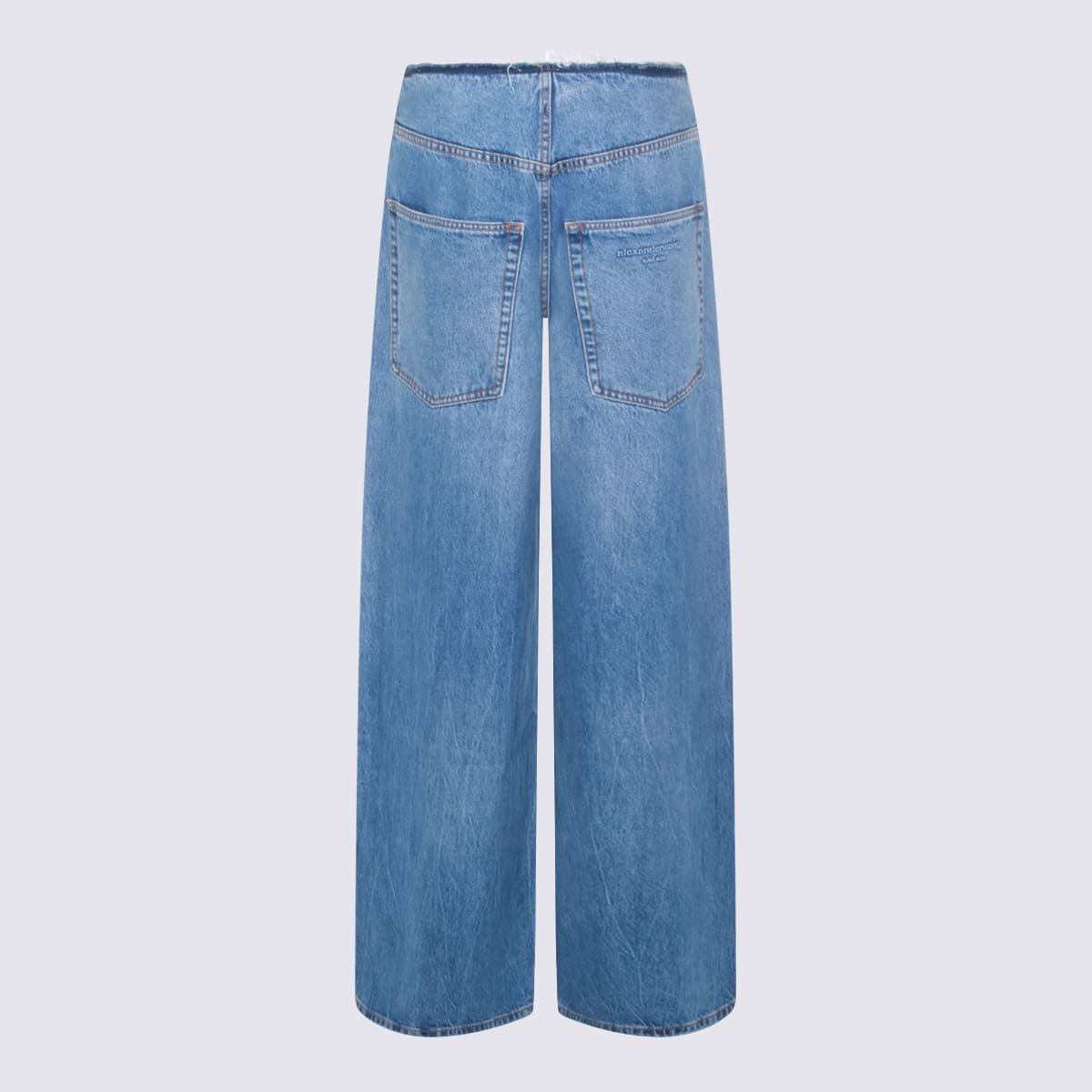 Alexander Wang Vintage Marbled Blue Cotton Jeans In Blue