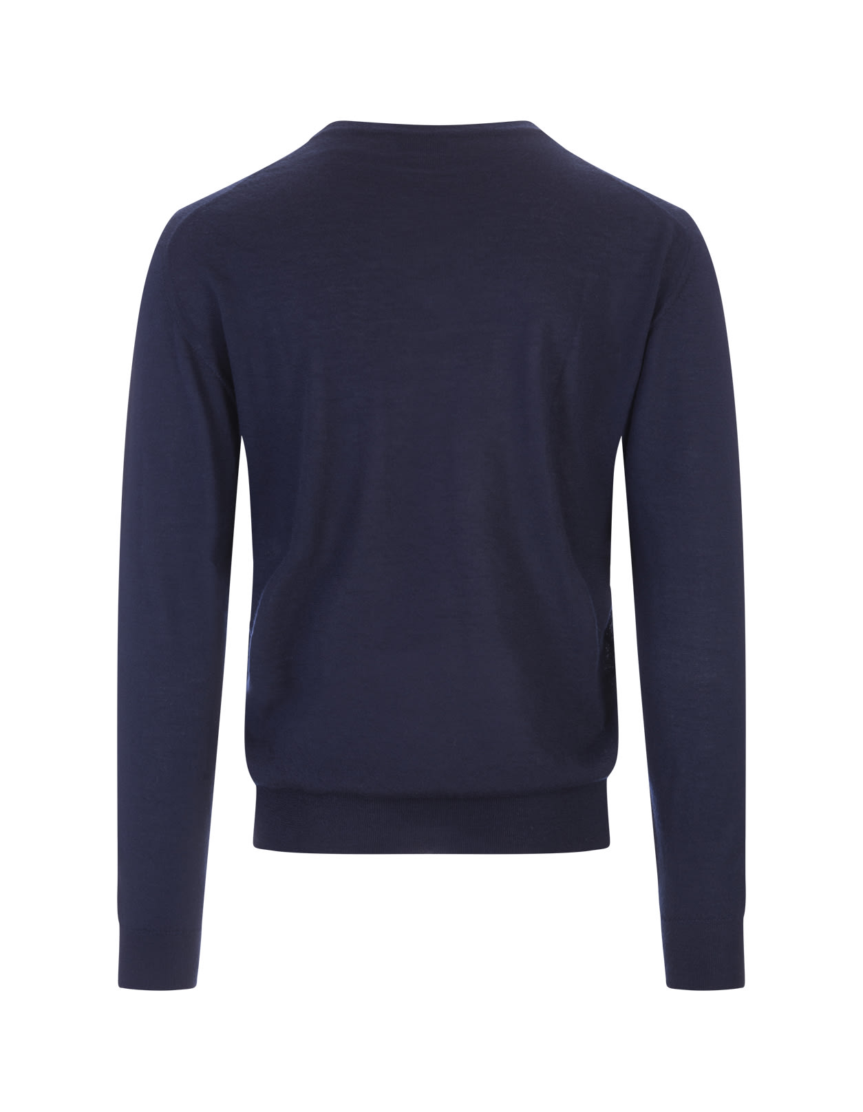 Shop Fedeli Man Navy Blue Cashmere Pullover With V-neck