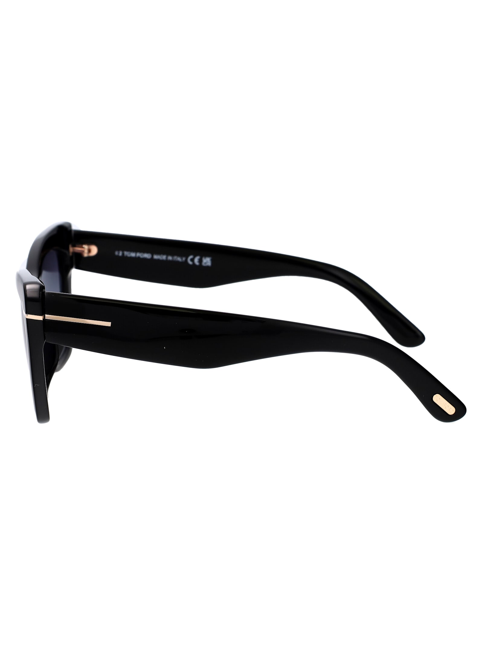 Shop Tom Ford Wyatt Sunglasses In 01b Nero Lucido / Fumo Grad