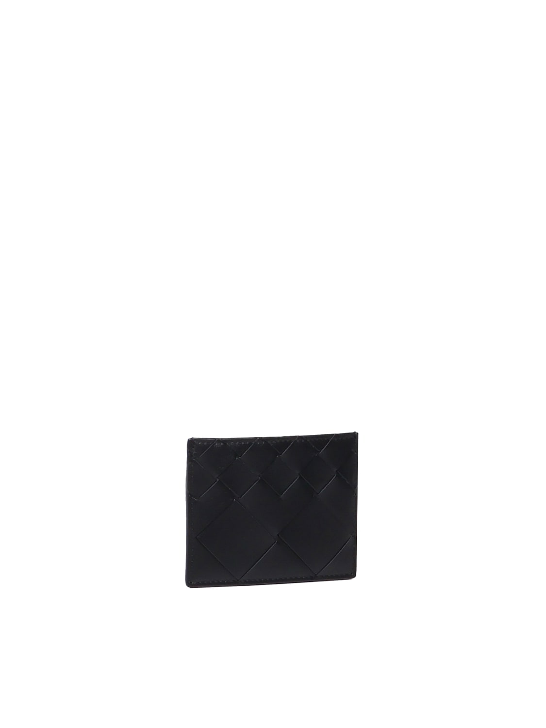Shop Bottega Veneta Braided Credit Card Holder In Black