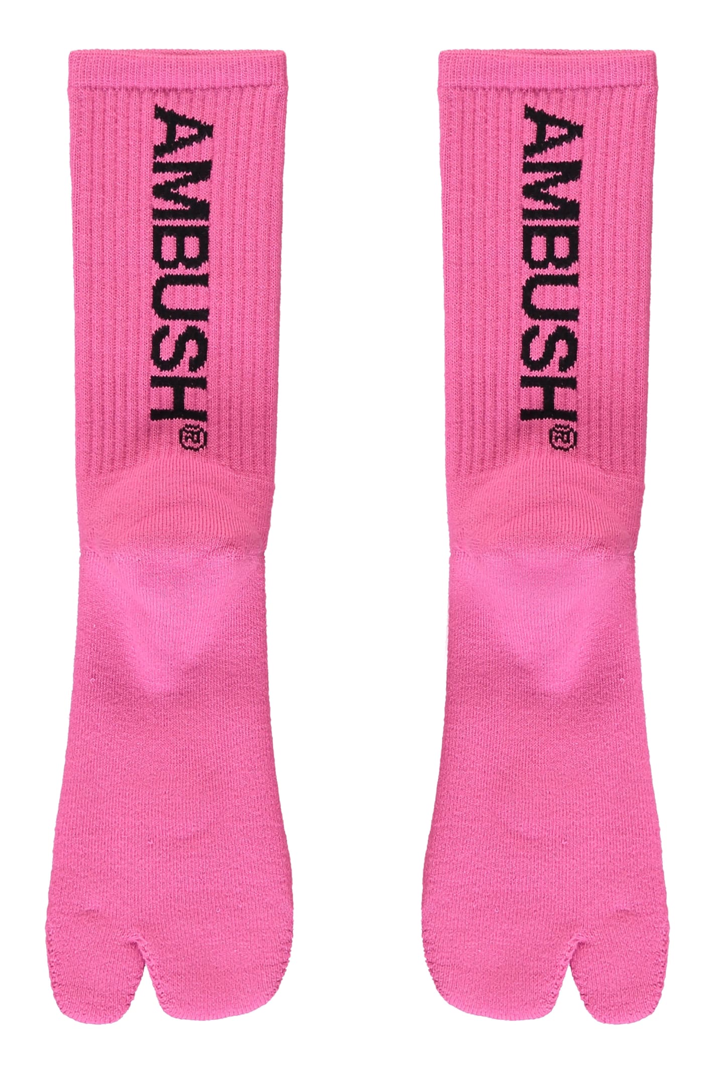 Shop Ambush Cotton Socks With Logo In Pink