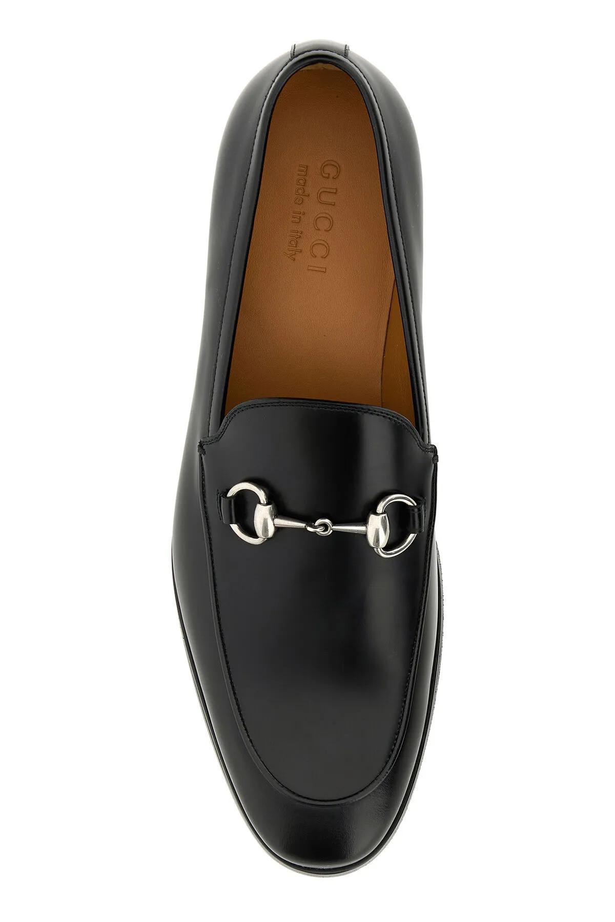 Shop Gucci Black Leather Loafers