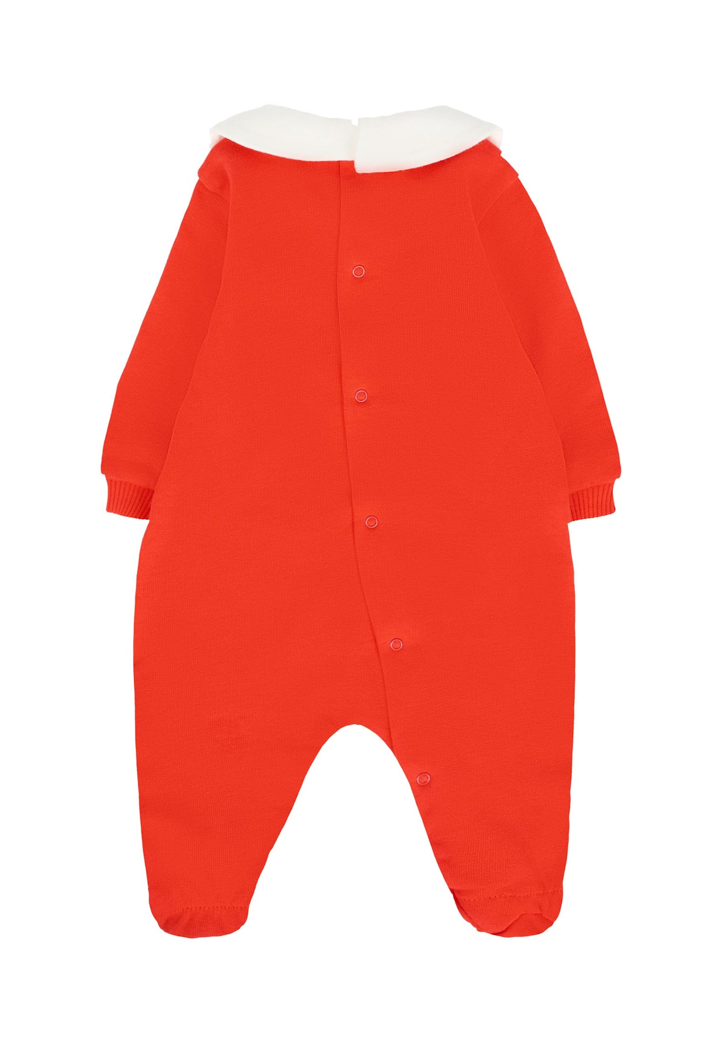 Moschino Red Babygrow For Babykids With Teddy Bear In Red