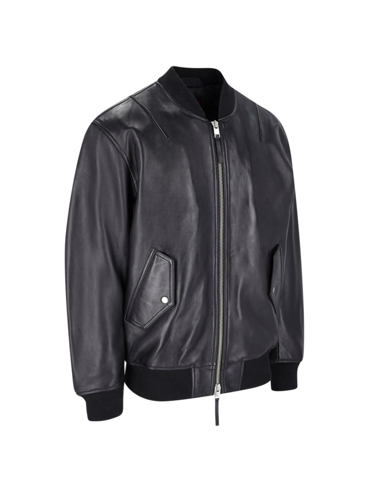 ◆DEINET◆ HIGH COLLAR BOMBER JUMPER IN BLACK KDBKD4WB211 Diesel Leather Bomber Jacket | Smart Closet