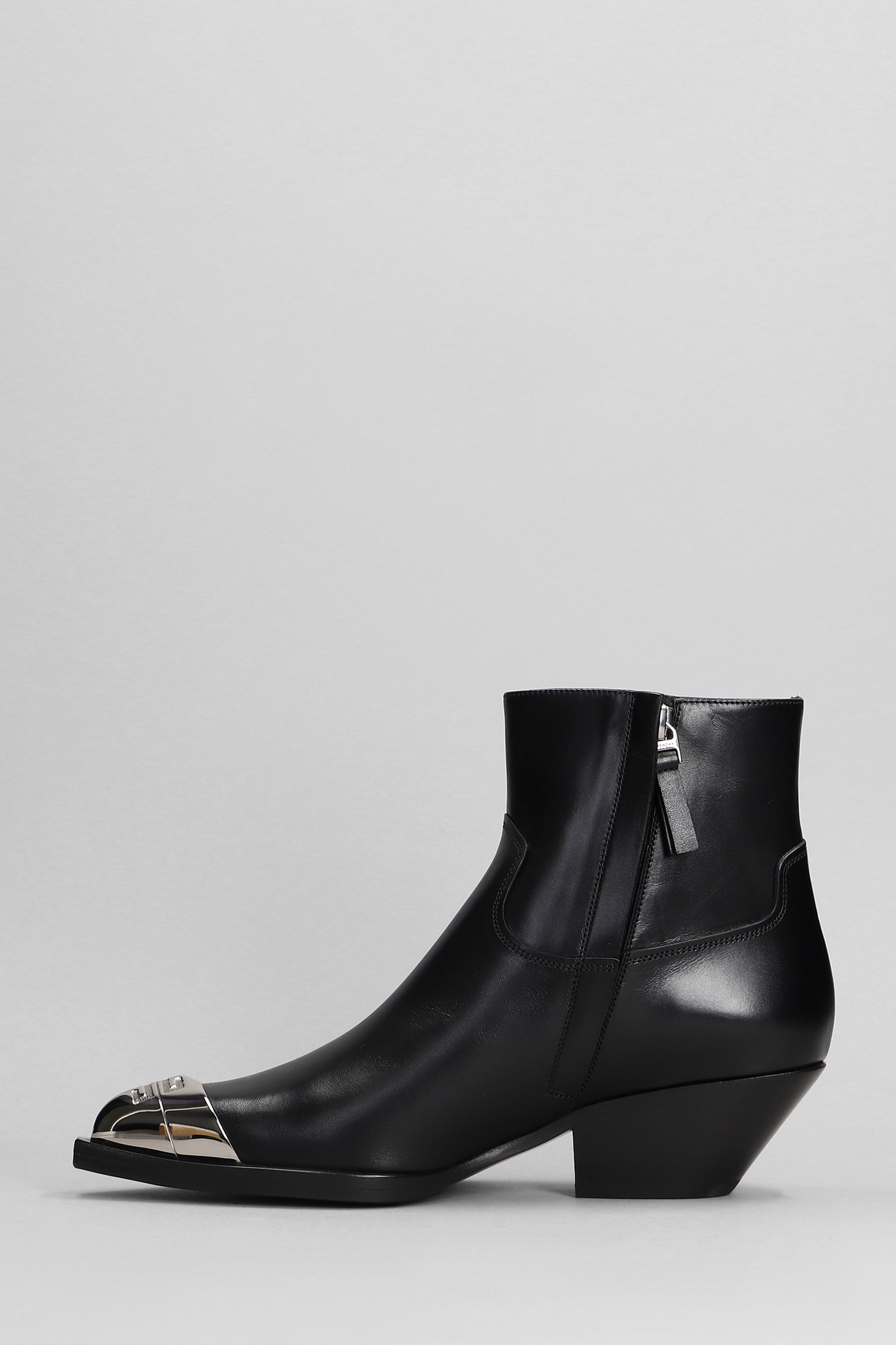 Shop Givenchy Low Heels Ankle Boots In Black Leather